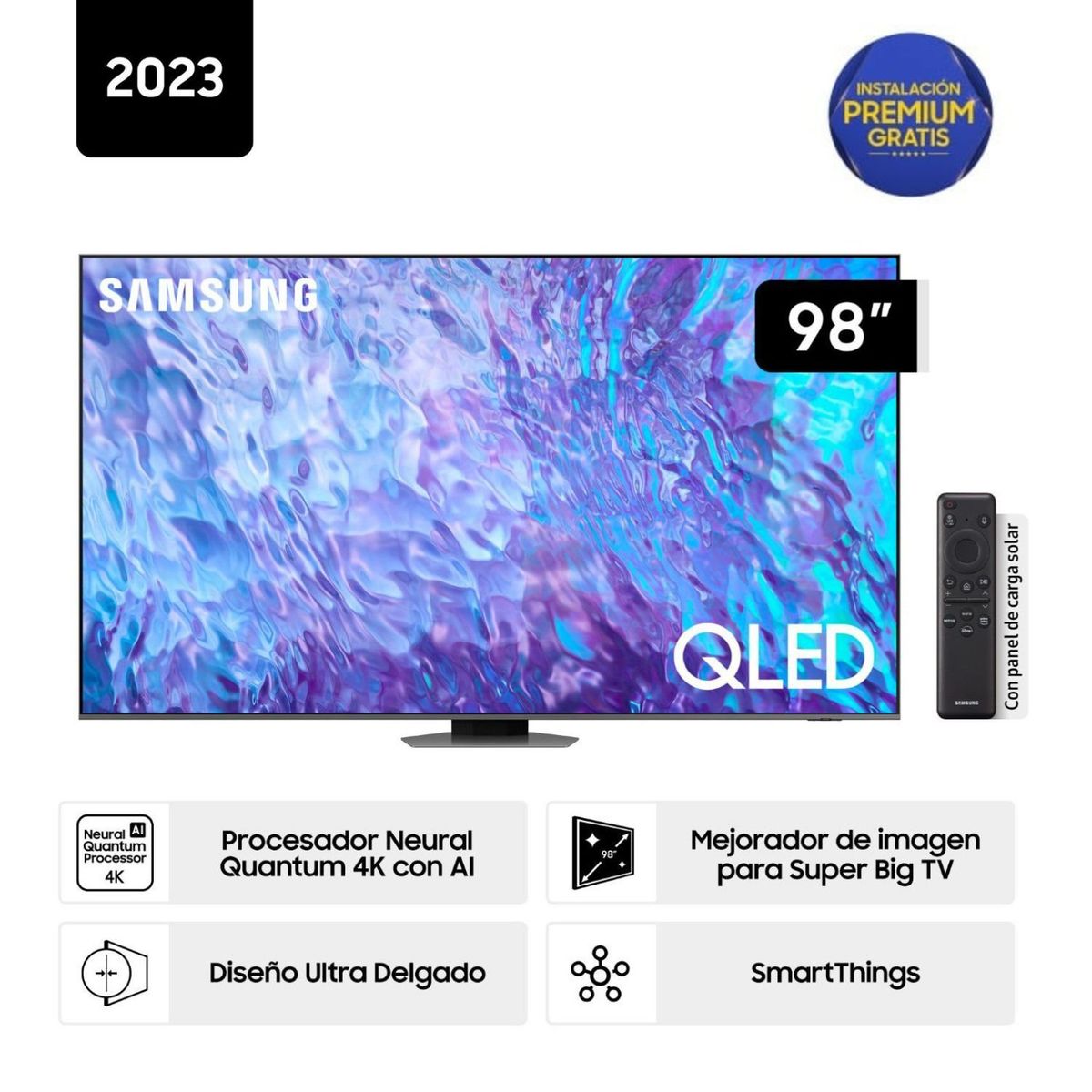 SAMSUNG - Televisor Samsung Smart Tv 98 QLED 4k QN98Q80CAGXPE