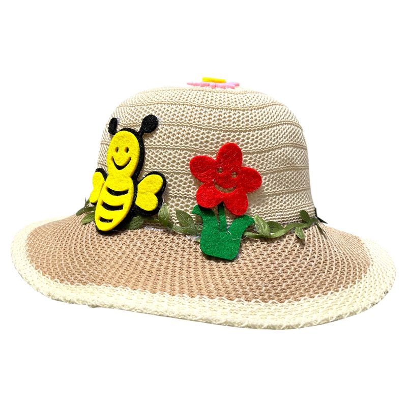 GENERICO - Hermoso Sombrero de Niña de Abeja Gorro Sol Redondo Verano Beige