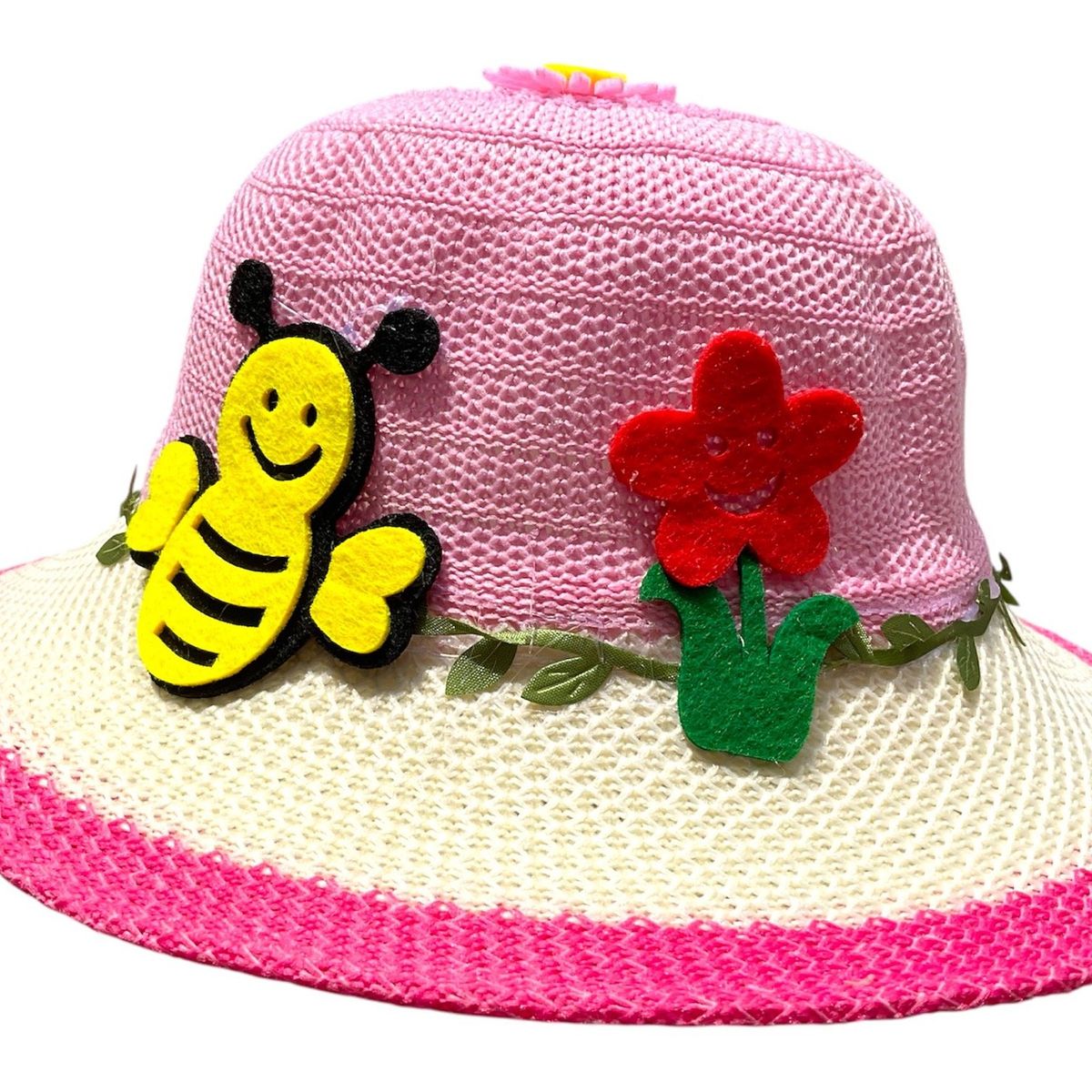 GENERICO - Hermoso Sombrero de Niña de Abeja Gorro Sol Redondo Verano Rosa