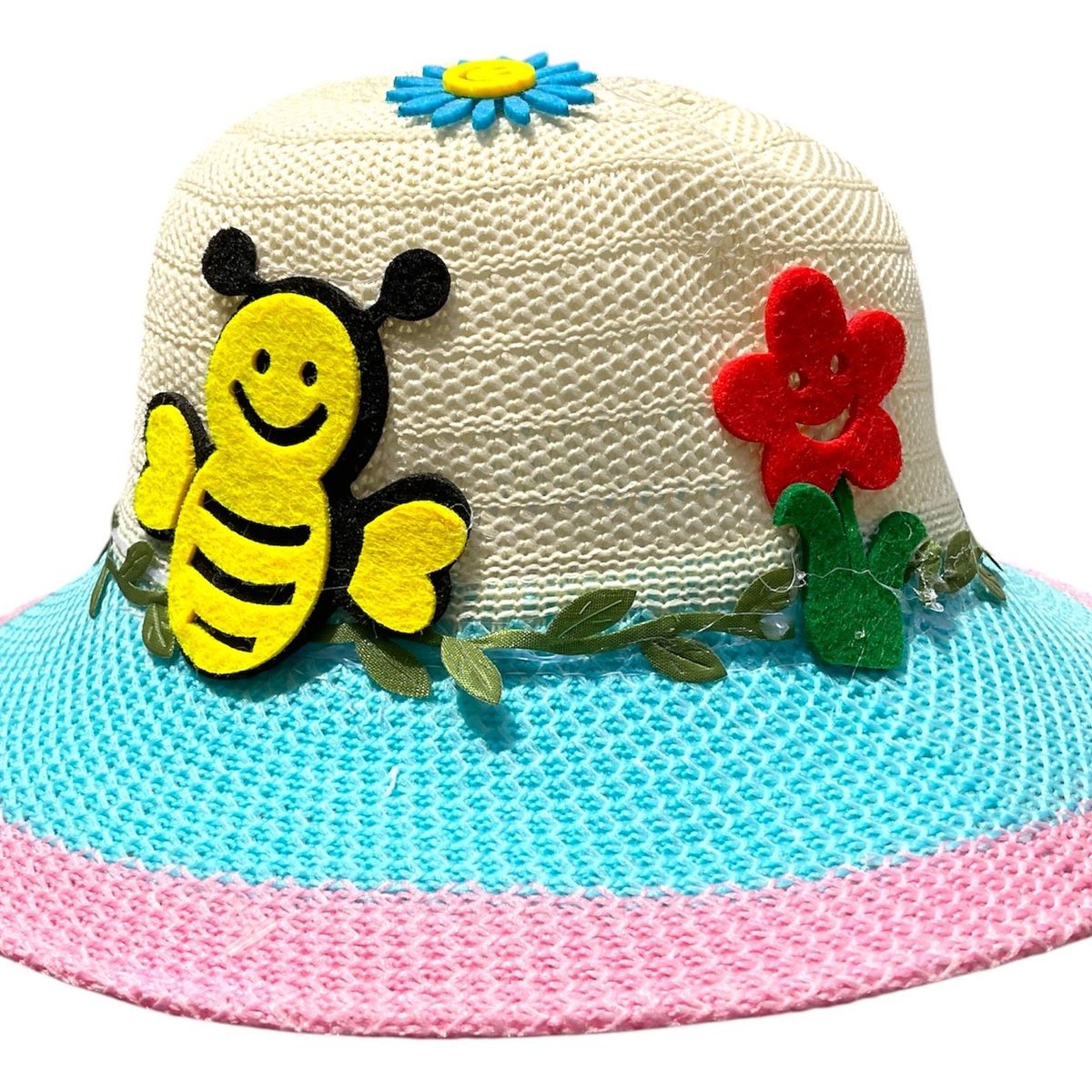 GENERICO - Hermoso Sombrero de Niña de Abeja Gorro Sol Redondo Verano Celeste