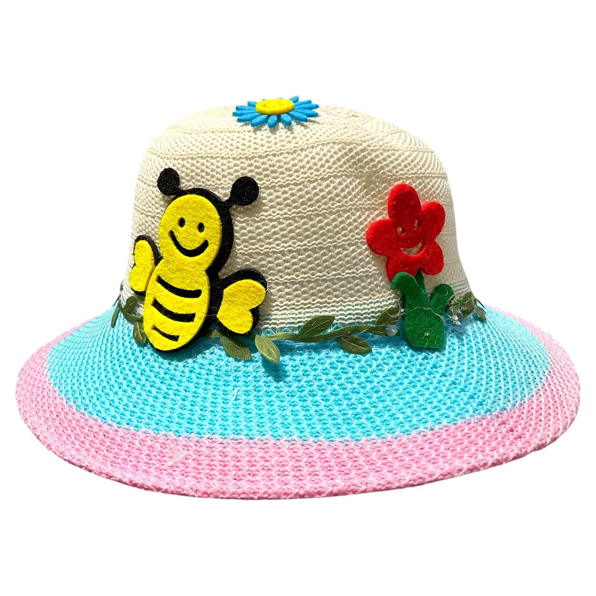 GENERICO - Hermoso Sombrero de Niña de Abeja Gorro Sol Redondo Verano Celeste
