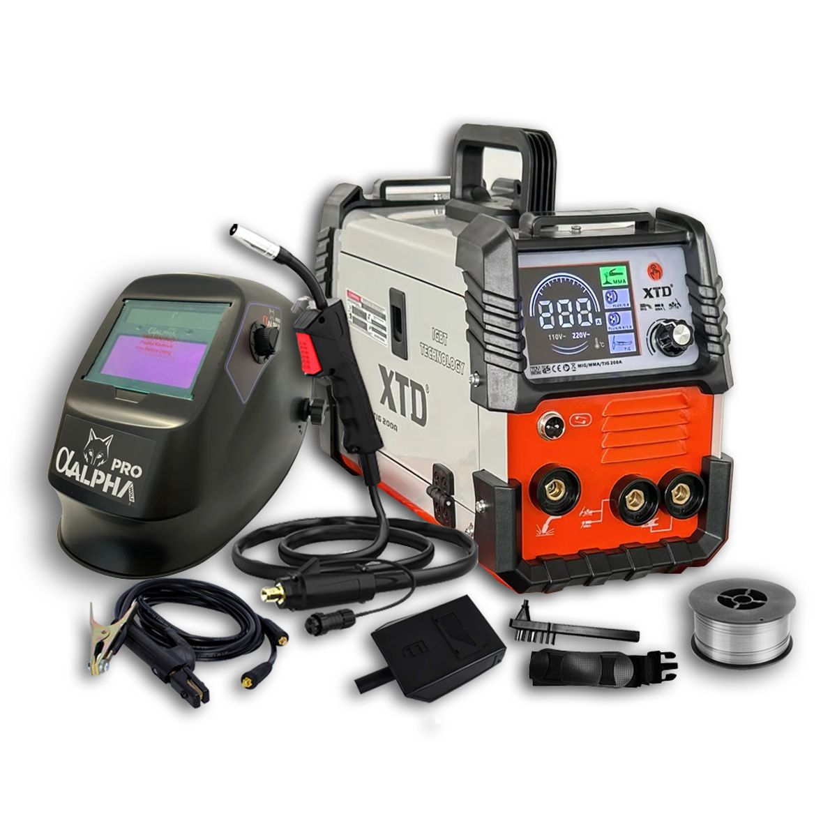 XTD - Soldadora Inversora Mig 200A XTD Suelda Sin GAS + Fotosensible