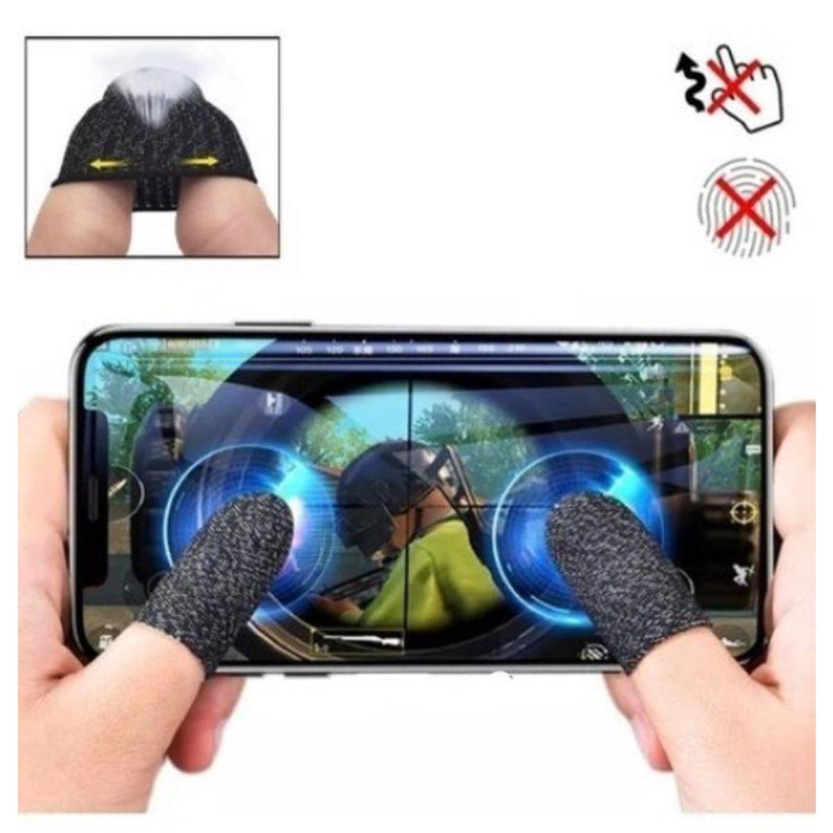 GENERICO - Dedales mangas guantes grips antisudor dedos gamer negro