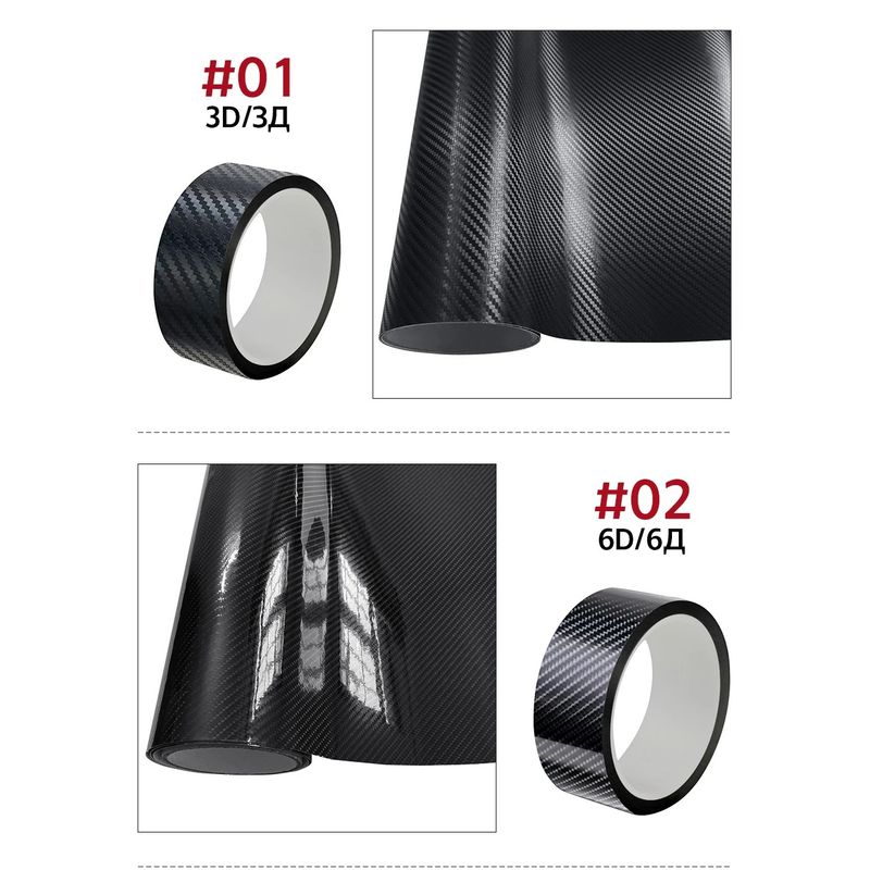 GENERICO - Cinta Vinil Fibra de carbono 6D 15CMX5M