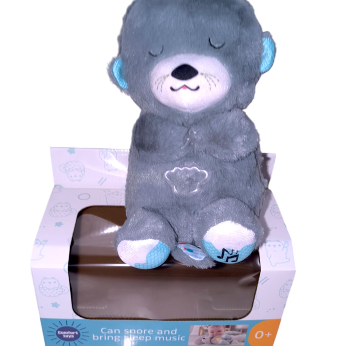 GENERICO - Peluche Nutria respira con luces color gris