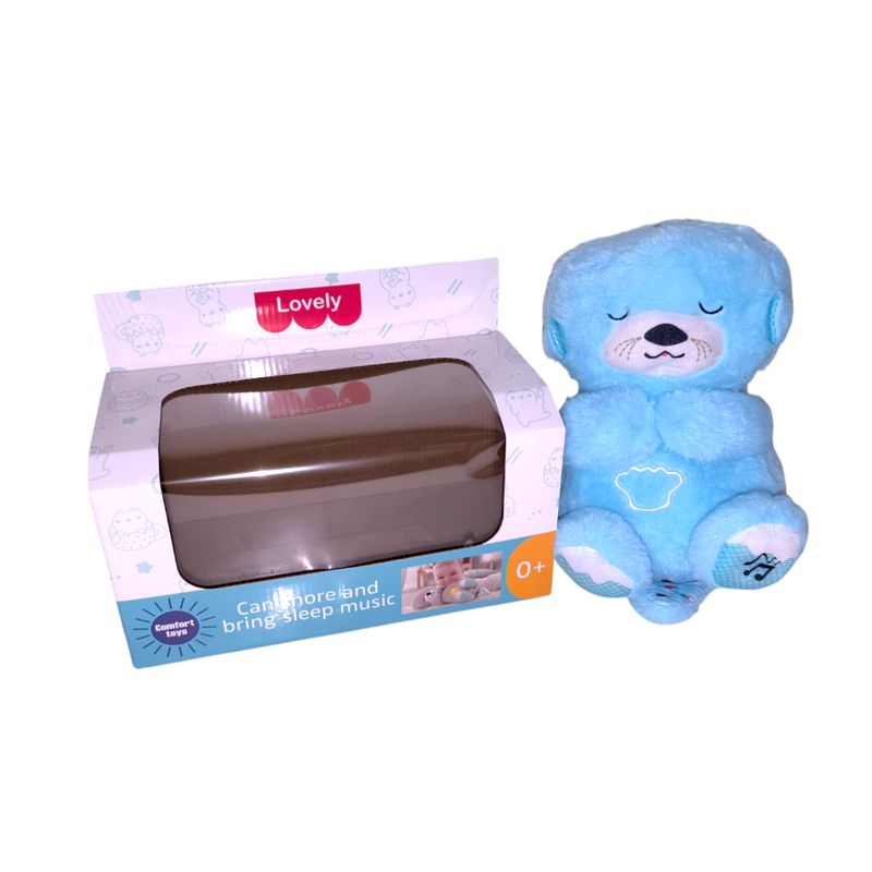 GENERICO - Peluche Nutria respira con luces color Celeste