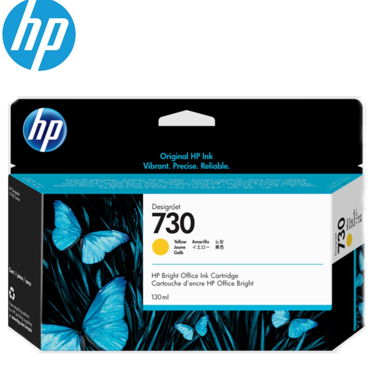 HP - Cartucho de Tinta HP 730 Amarillo Original (130 ml)