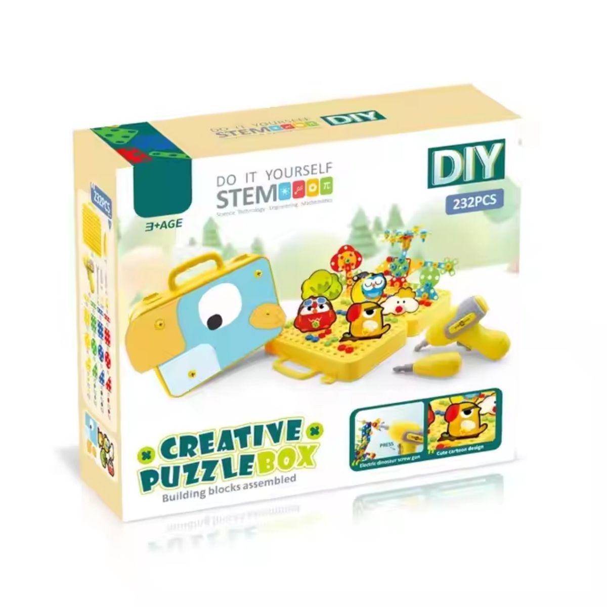 GENERICO - Set Didáctico de Construcción Mosaico 3D Infantil de 232 Piezas Bird