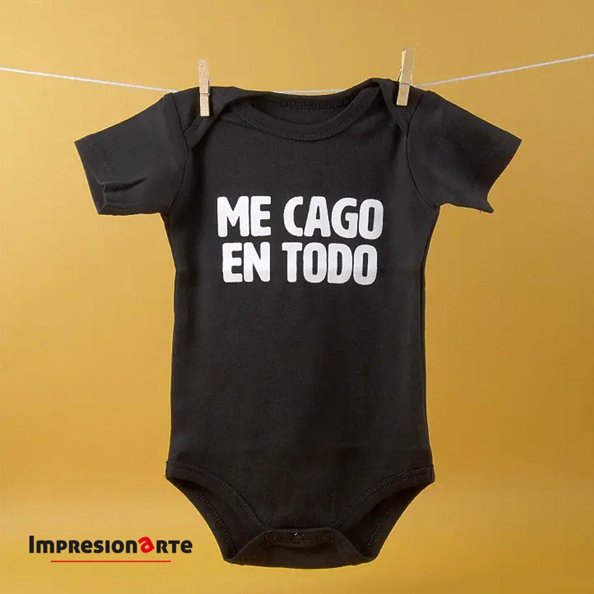 IMPRESIONARTE - Body Bebe Manga Larga Me cago en todo