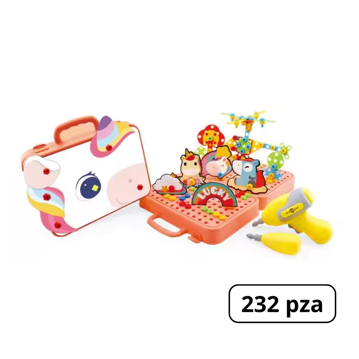 GENERICO - Set Didáctico de contrucción Mosaico 3D Infantil de 232 Piezas Unicorn