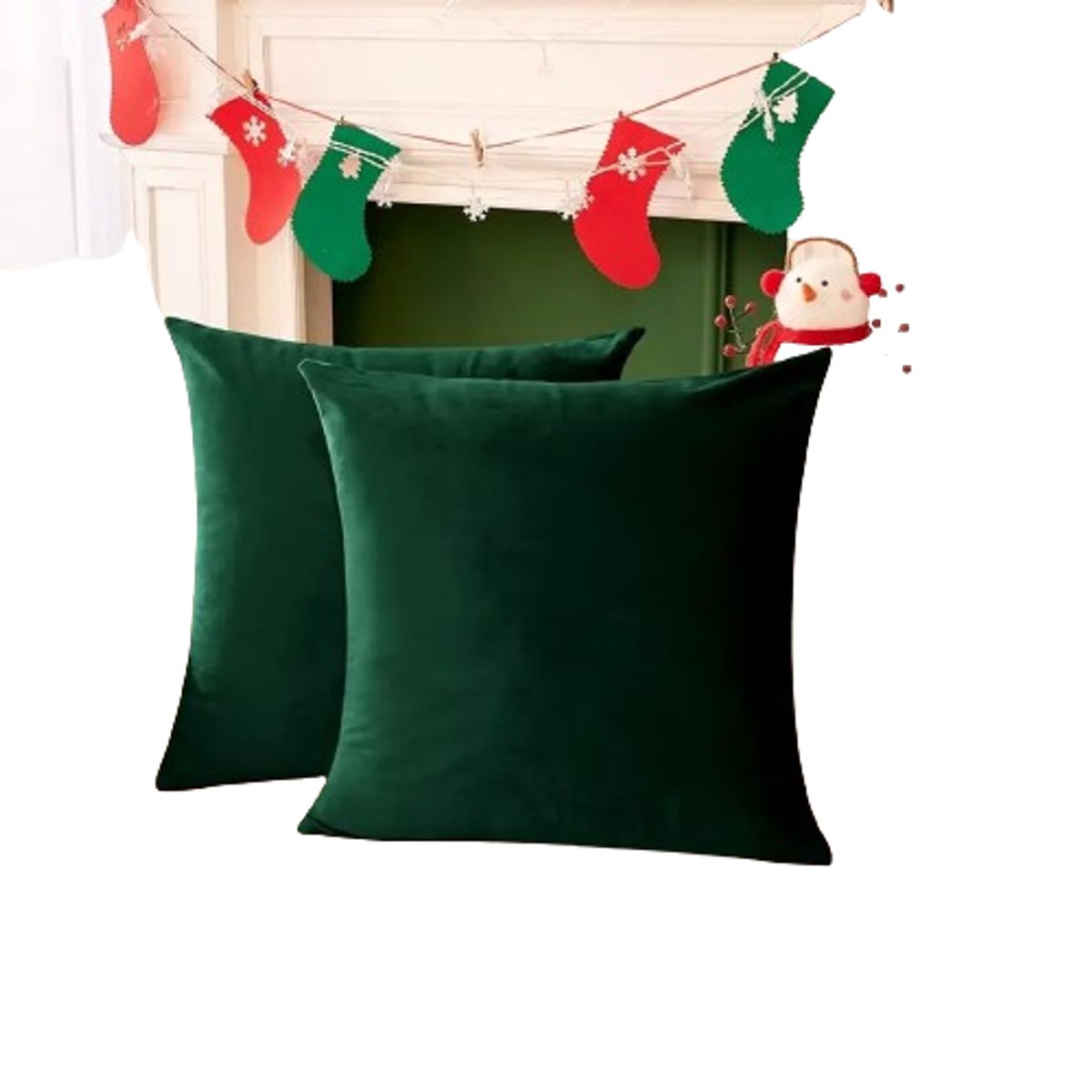 GENERICO - Cojín cuadrado en color verde botella