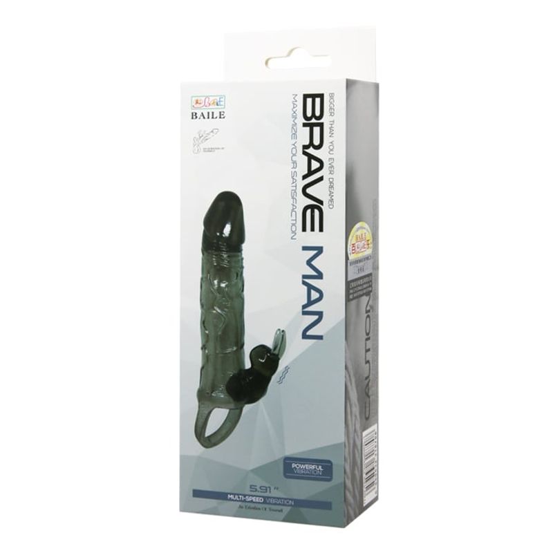 BAILE - Funda Extensora Pene Doble 17x Ø 4cm Estimulación y Vibración Múltiple