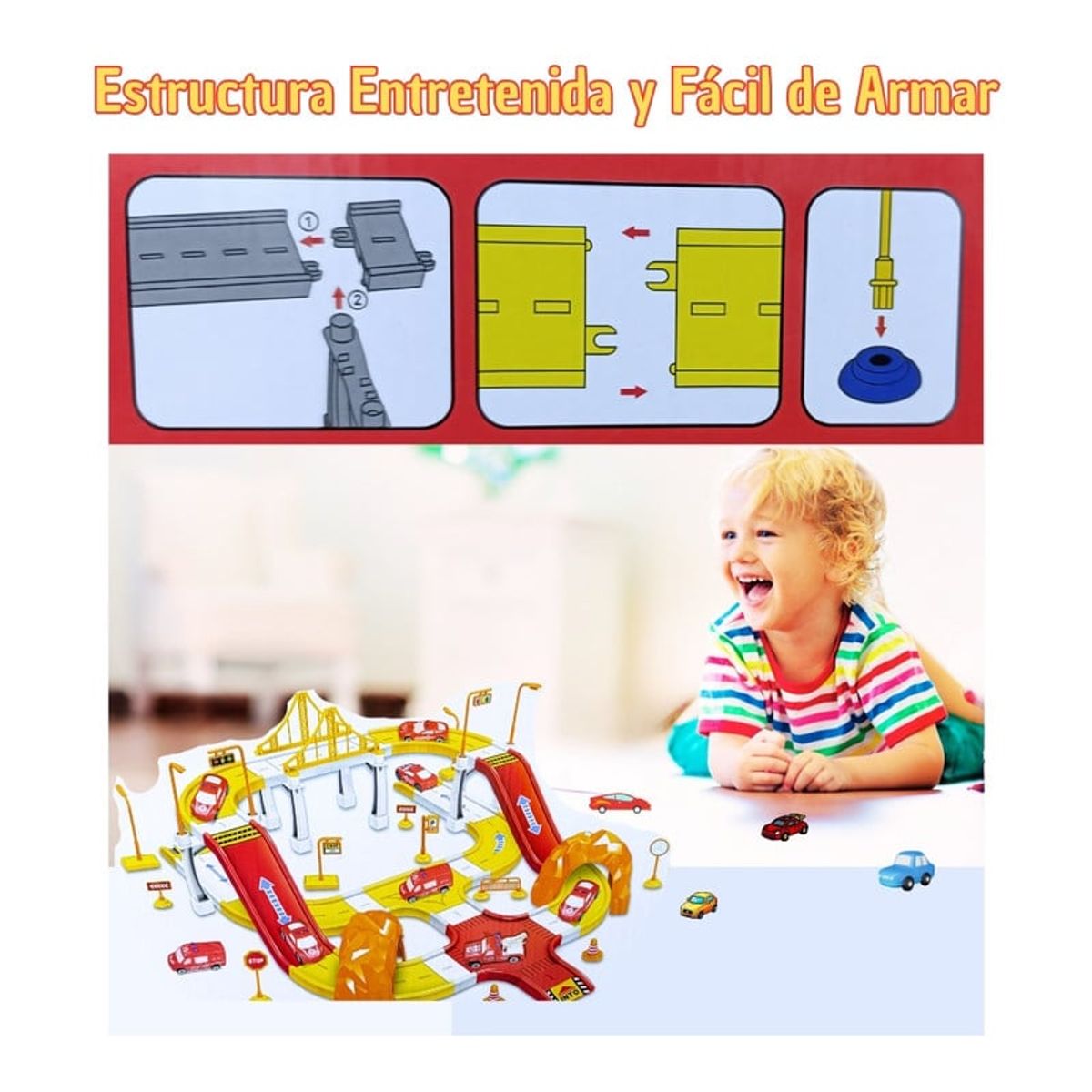 GENERICO - Pista Circuito de Parqueo Carros para Niños