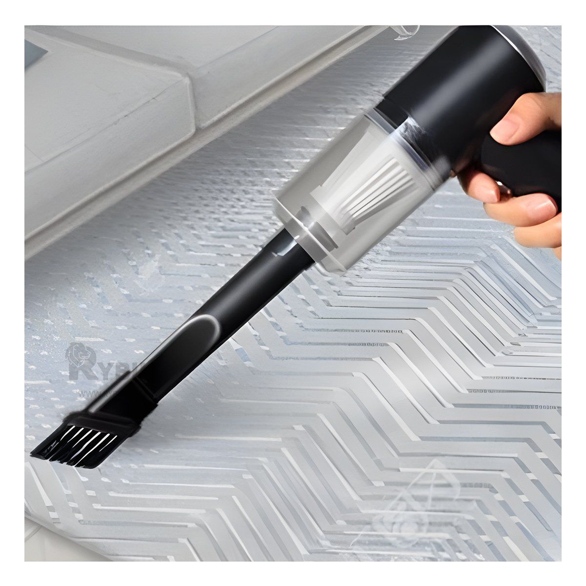 GENERICO - Mini Aspirador para Casa en Negro Y+Regalo Ligas para Peinar