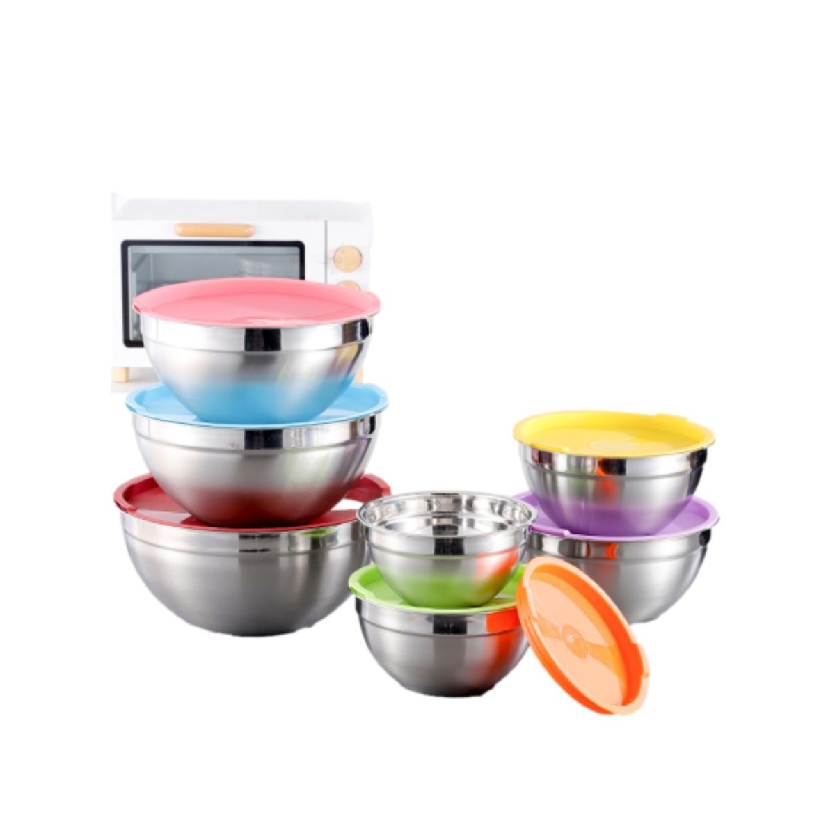 GENERICO - Set de 7 Bowls con Tapa 14 piezas