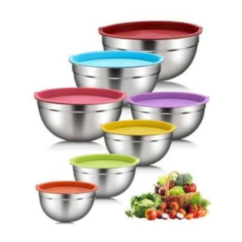 GENERICO - Juego De Ensaladera Bowl Acero Inoxidable 7 PZ