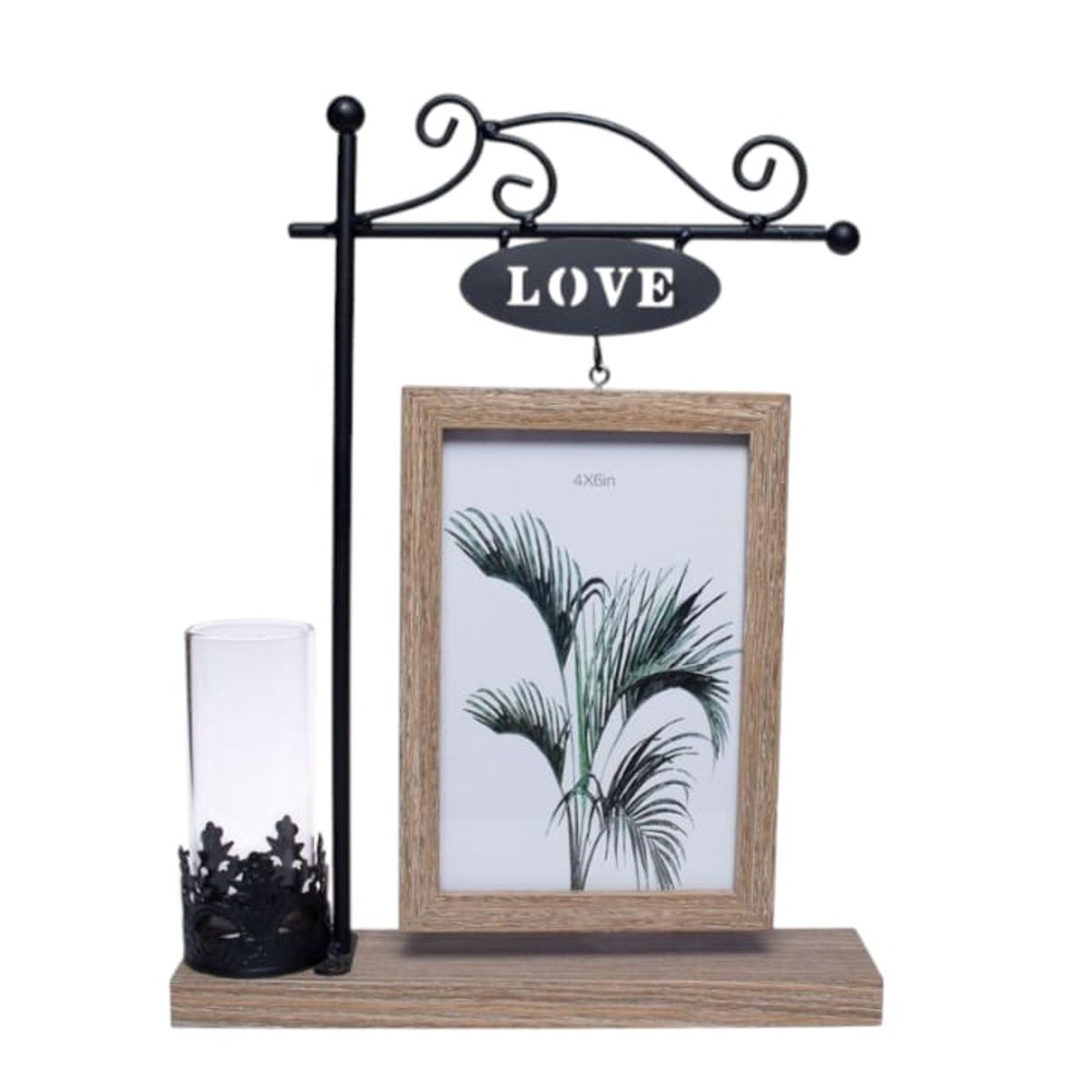 GENERICO - Porta Retrato De Madera con soporte de metal