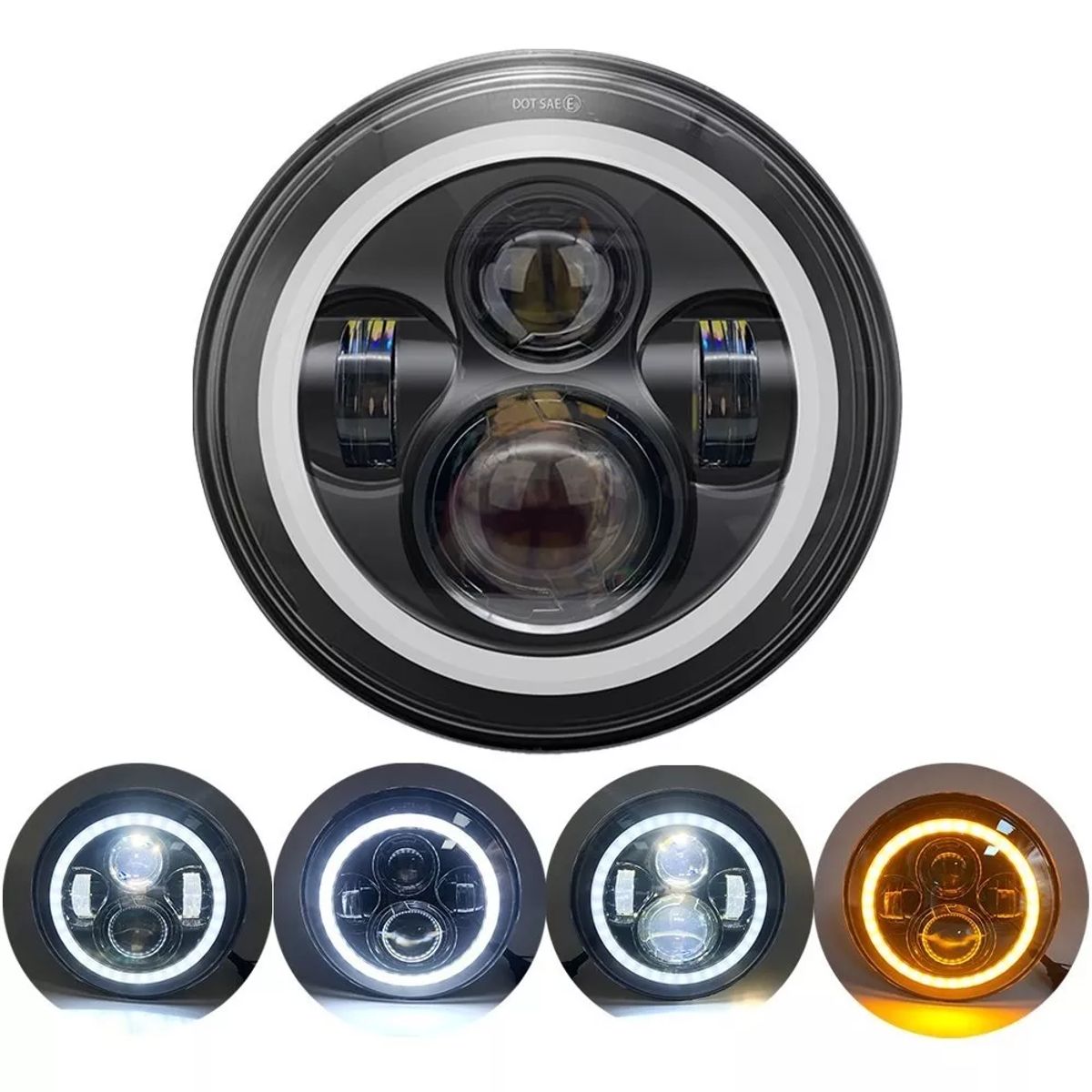 GENERICO - Faros Led 7 Inch Motorcycle Harley Jeep Wrangler Vocho