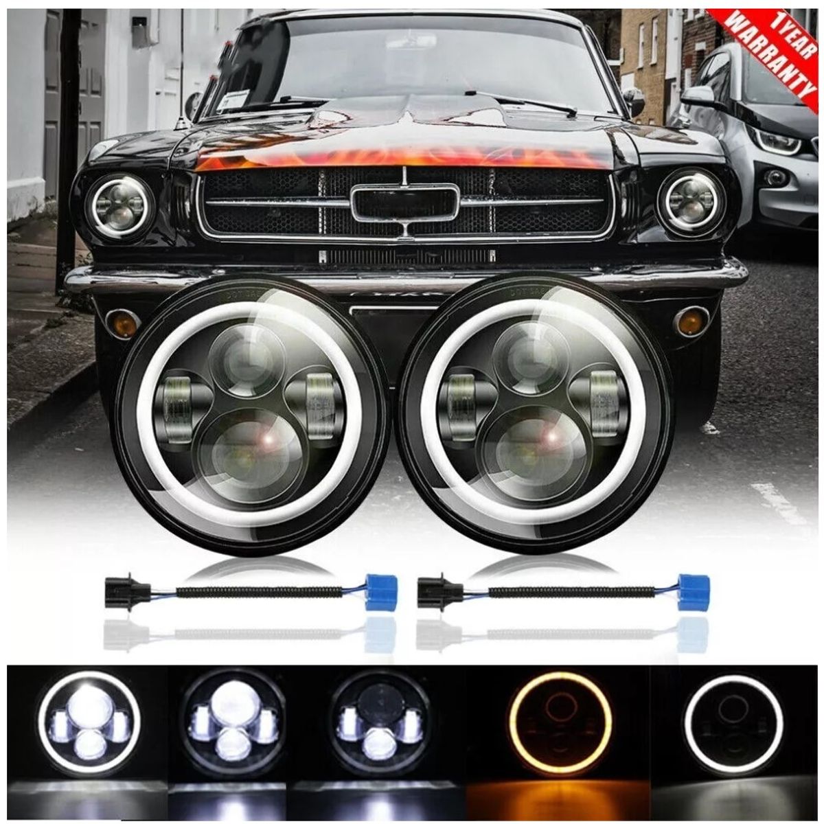GENERICO - Faros Led 7 Inch Motorcycle Harley Jeep Wrangler Vocho