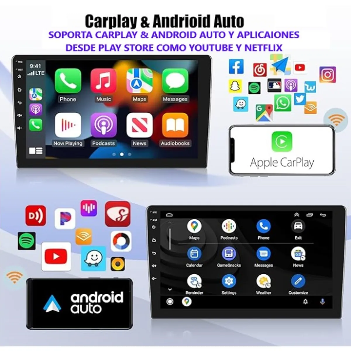 GENERICO - Auto Radio Android Naviplay 9Pulg Top Series Carplay Usb Bt Wi