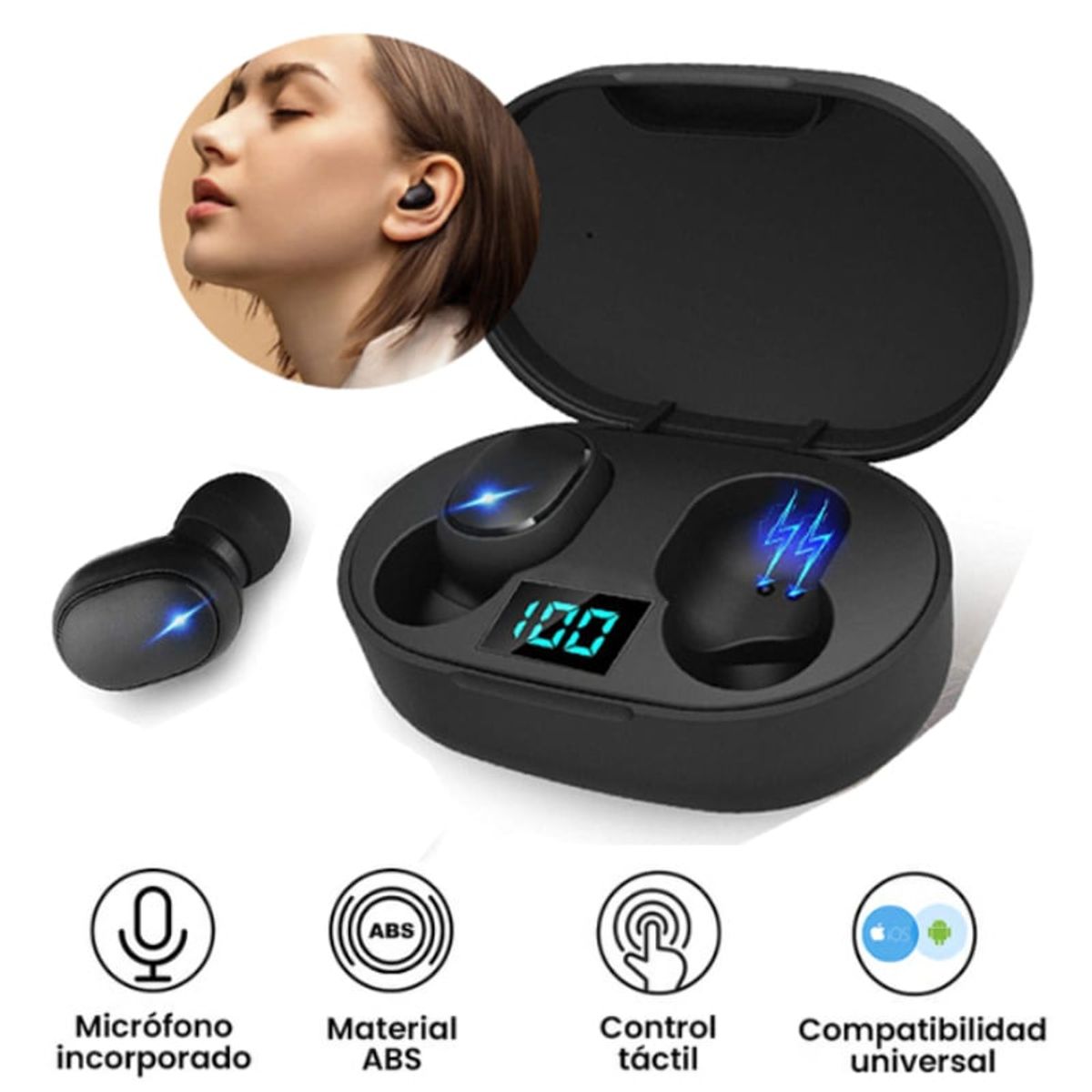 GENERICO - Audifonos Inalambricos Pantalla Led Bluetooth para Xiaomi Samsung