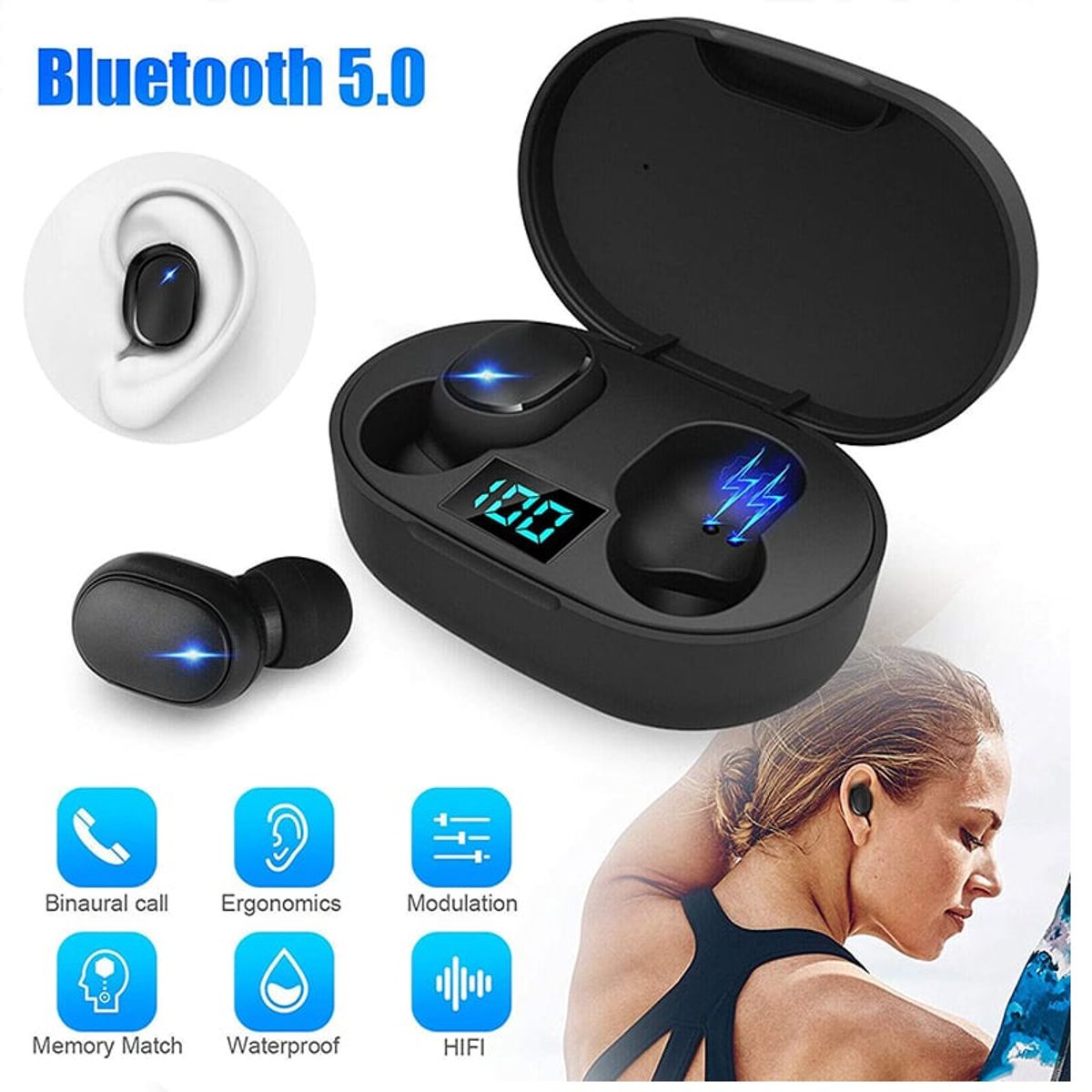 GENERICO - Audifonos Inalambricos Pantalla Led Bluetooth para Xiaomi Samsung