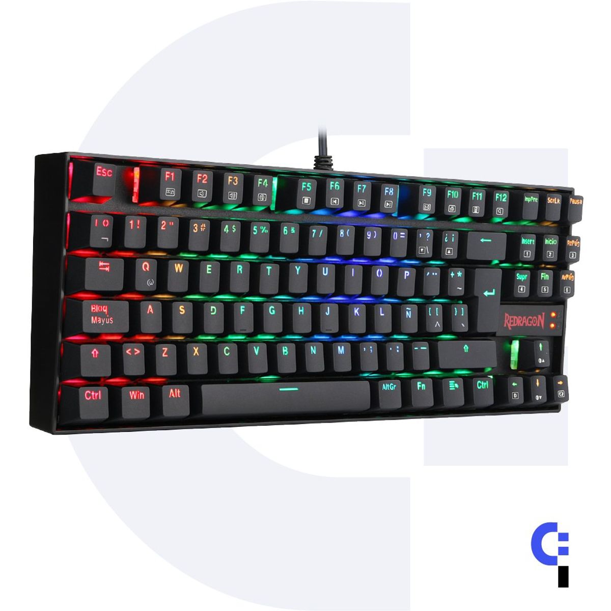 REDRAGON - TECLADO MECANICO REDRAGON KUMARA BLACK K552RGB BLUE SWITCH ESP USB