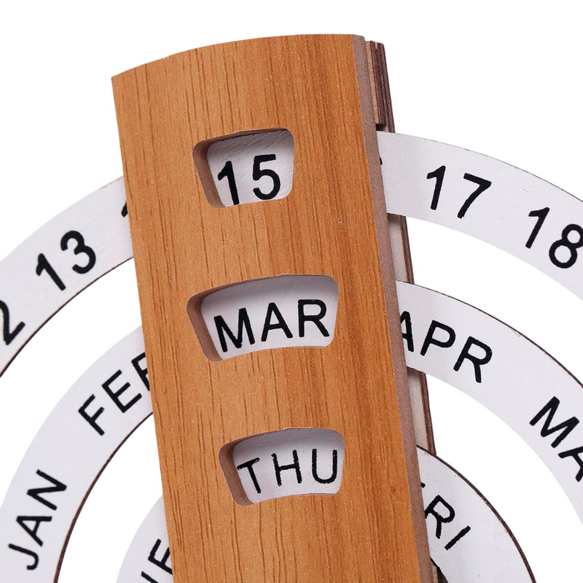 INSPIRA - Calendario Giratorio con Disco de Madera para Escritorio