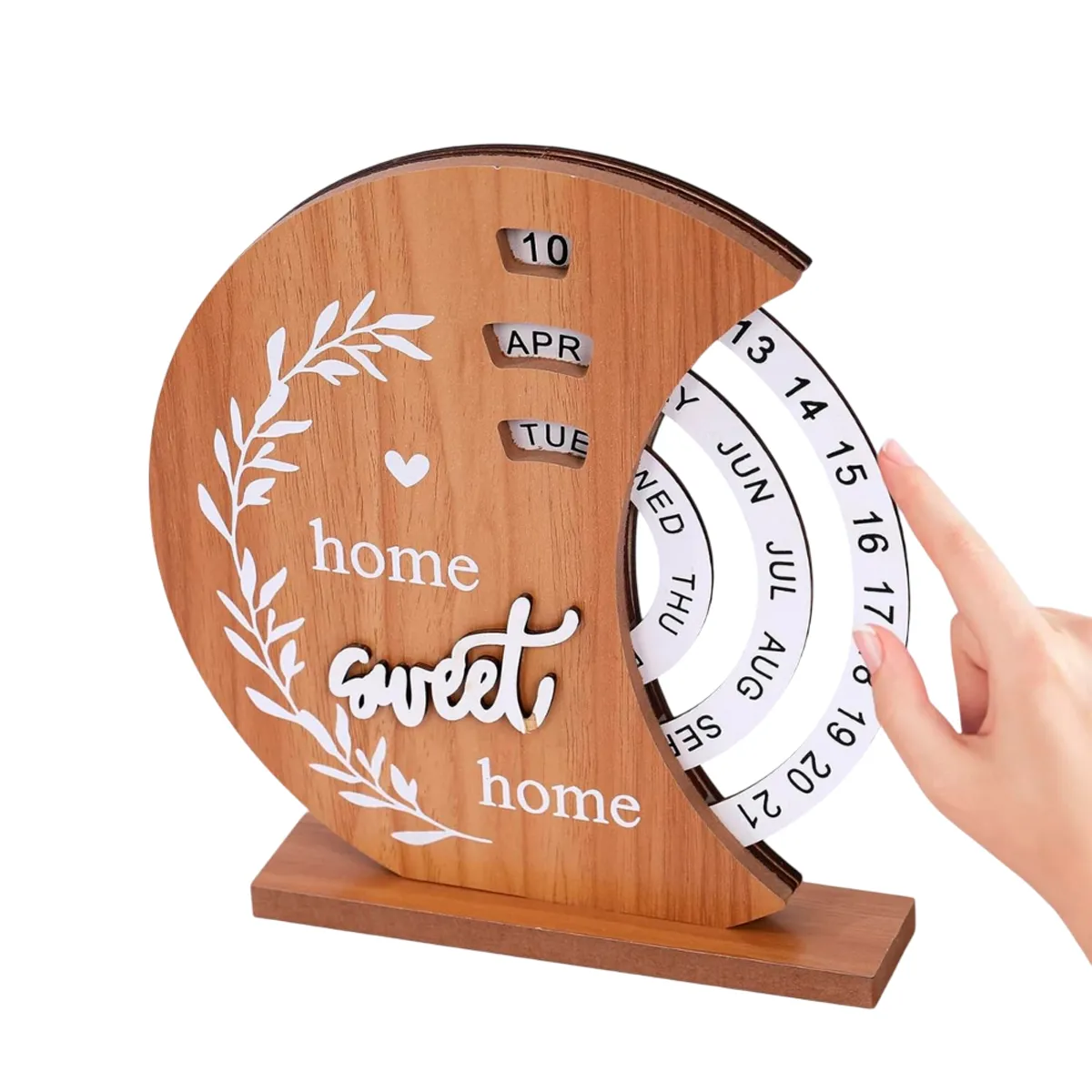 INSPIRA - Calendario Giratorio con Disco de Madera para Escritorio