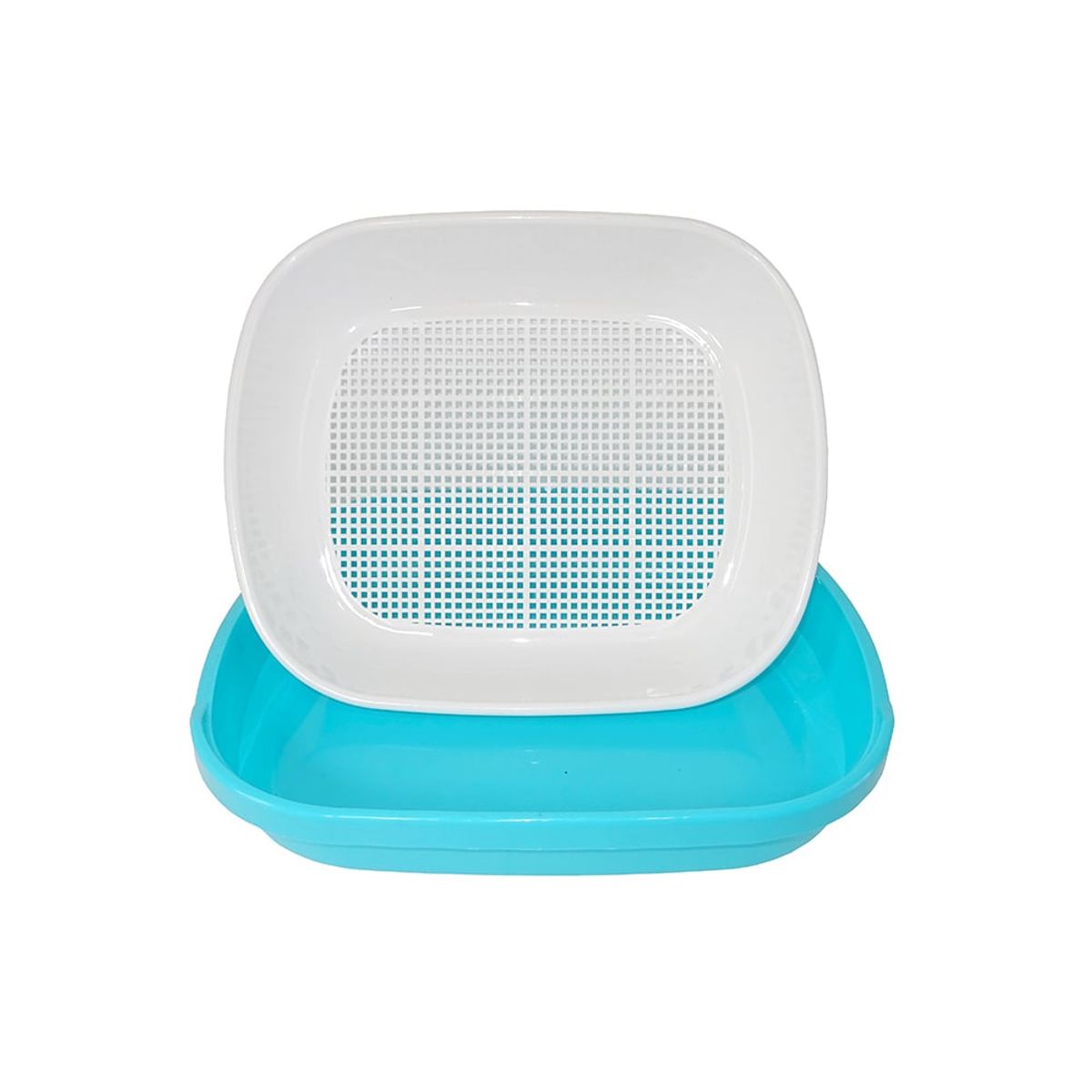 GENERICO - Bandeja Arenero con Rejilla Cernidora Mediano pala Celeste