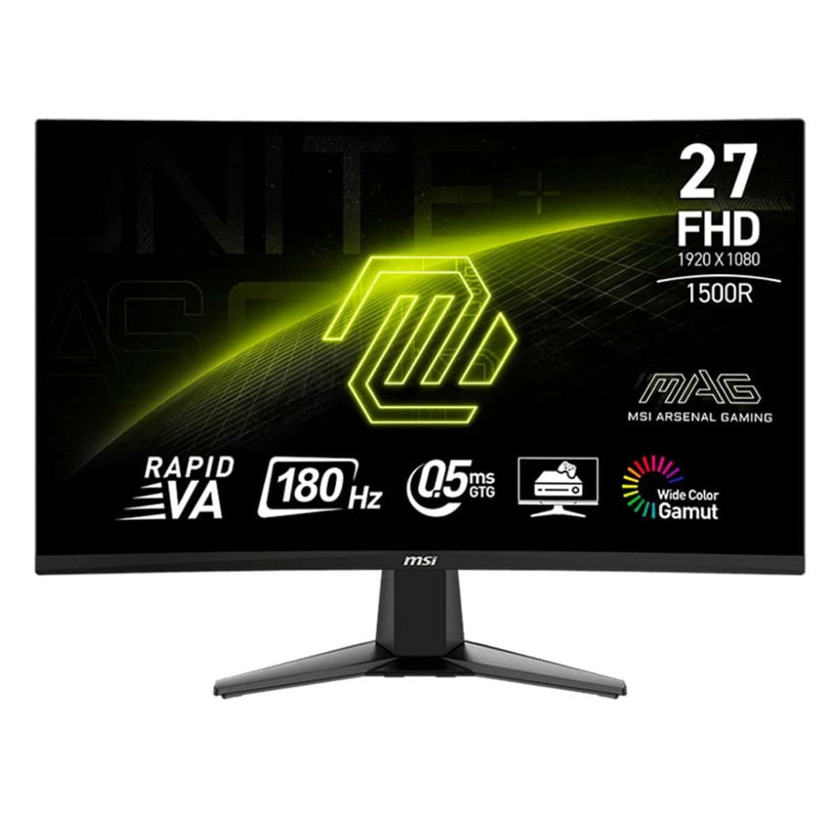 MSI - Monitor curvo gaming MSI MAG-27C6F 27 FHD Rapid VA180 Hz HDMI DP