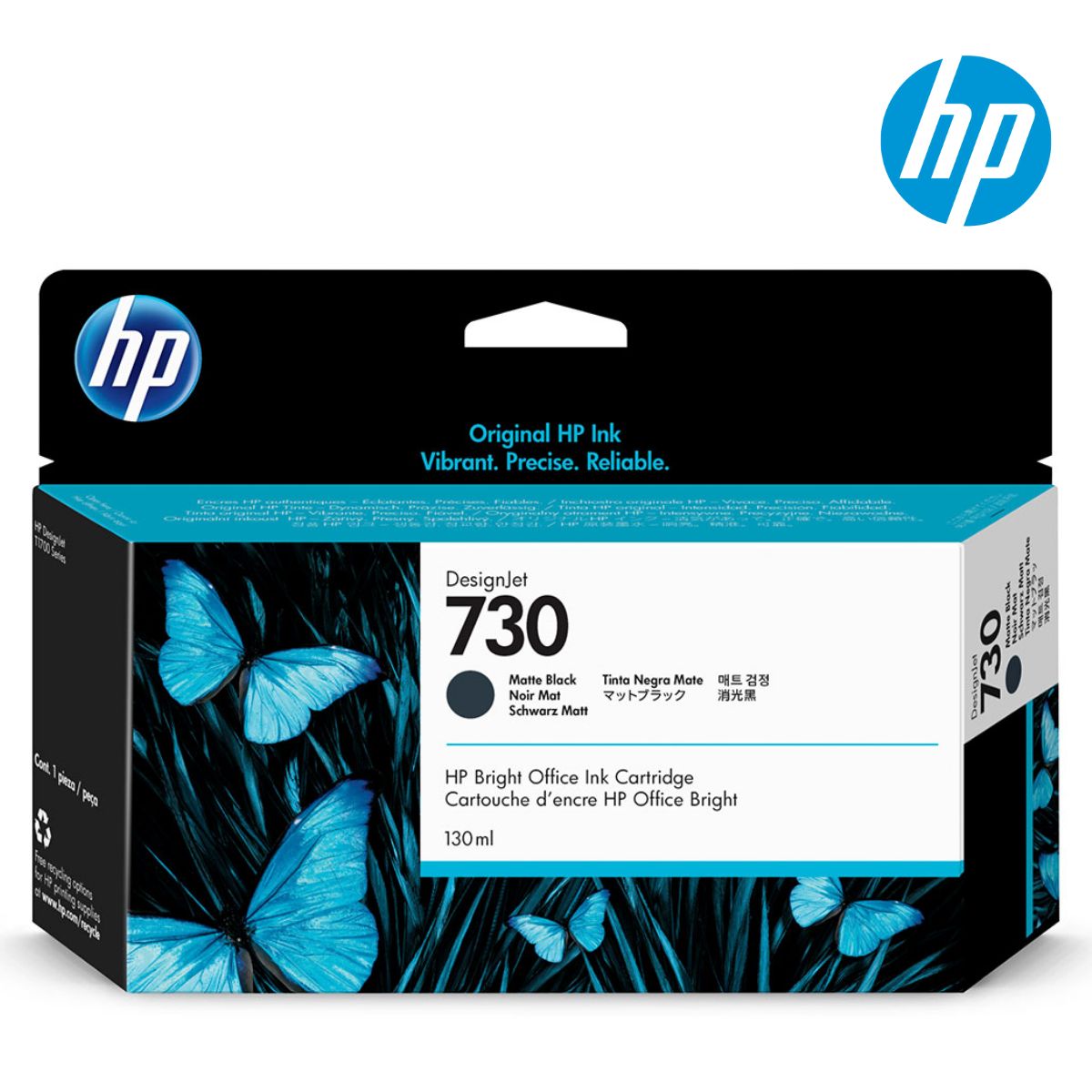 HP - Cartucho de Tinta HP 730 Matte Black Original (130 ml)