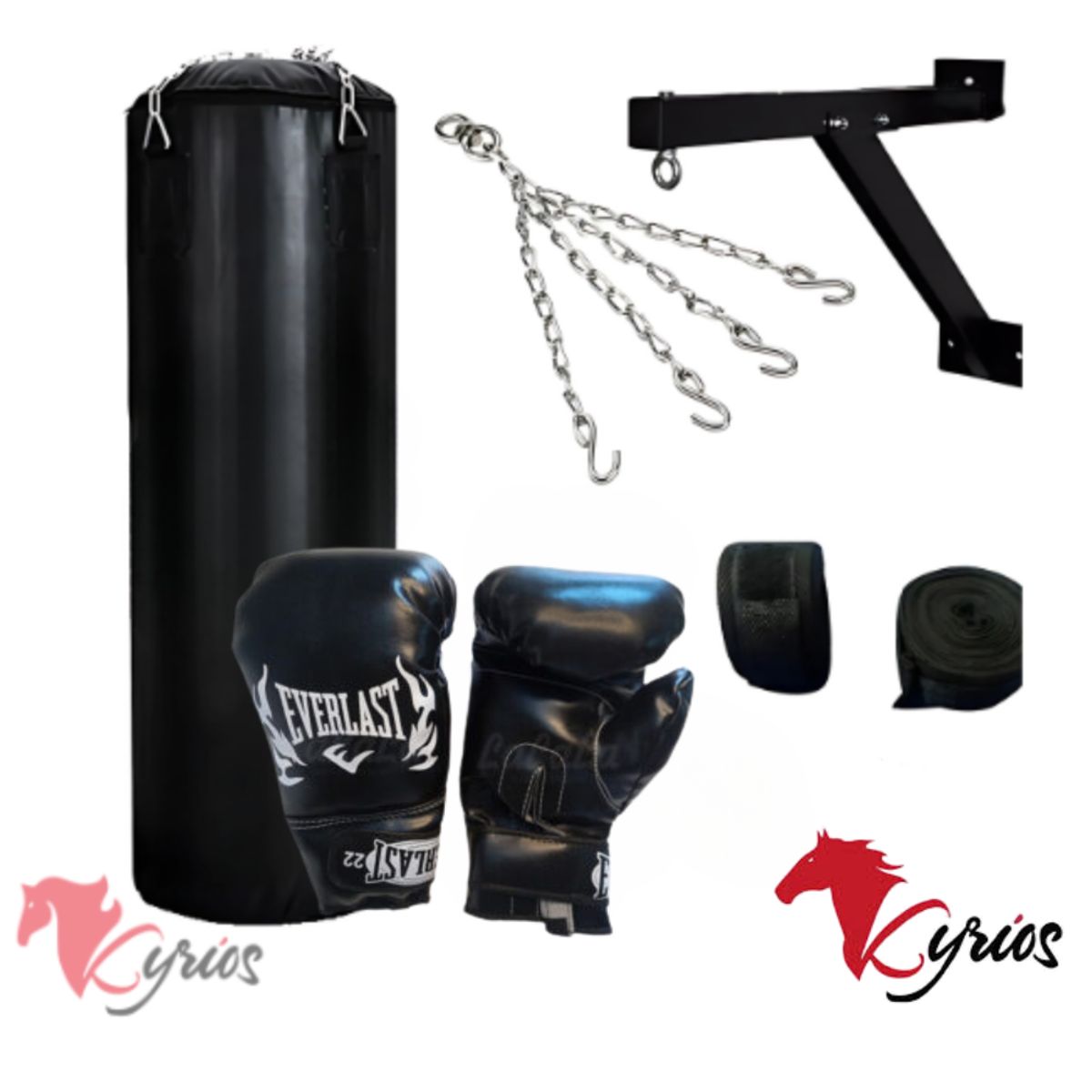 NO LOGO - Saco De Box De 120CM +Rack+Cadena+Guantes+Vendas