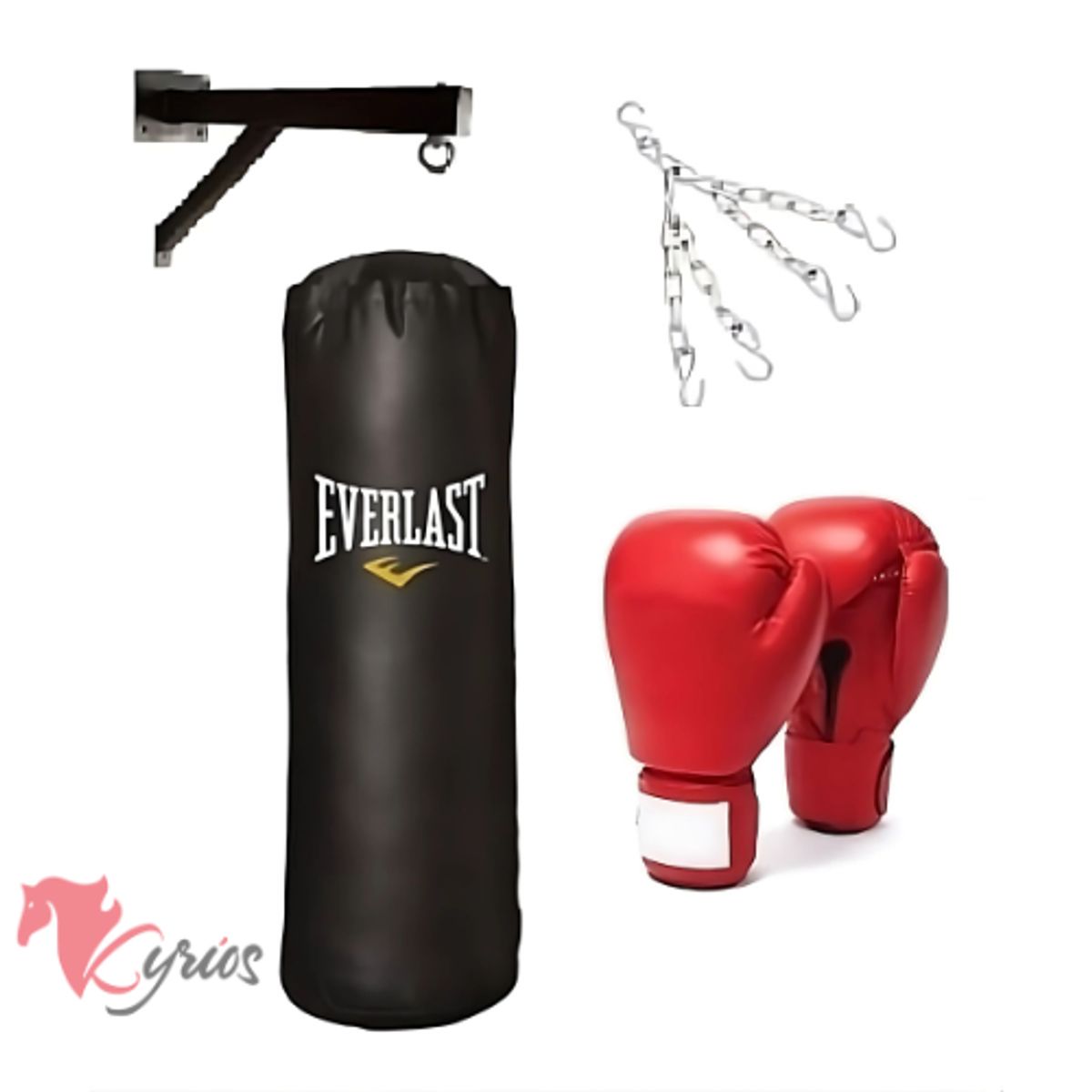 NO LOGO - Saco De Box De 1 MTS + Guantes+Rack+Cadena