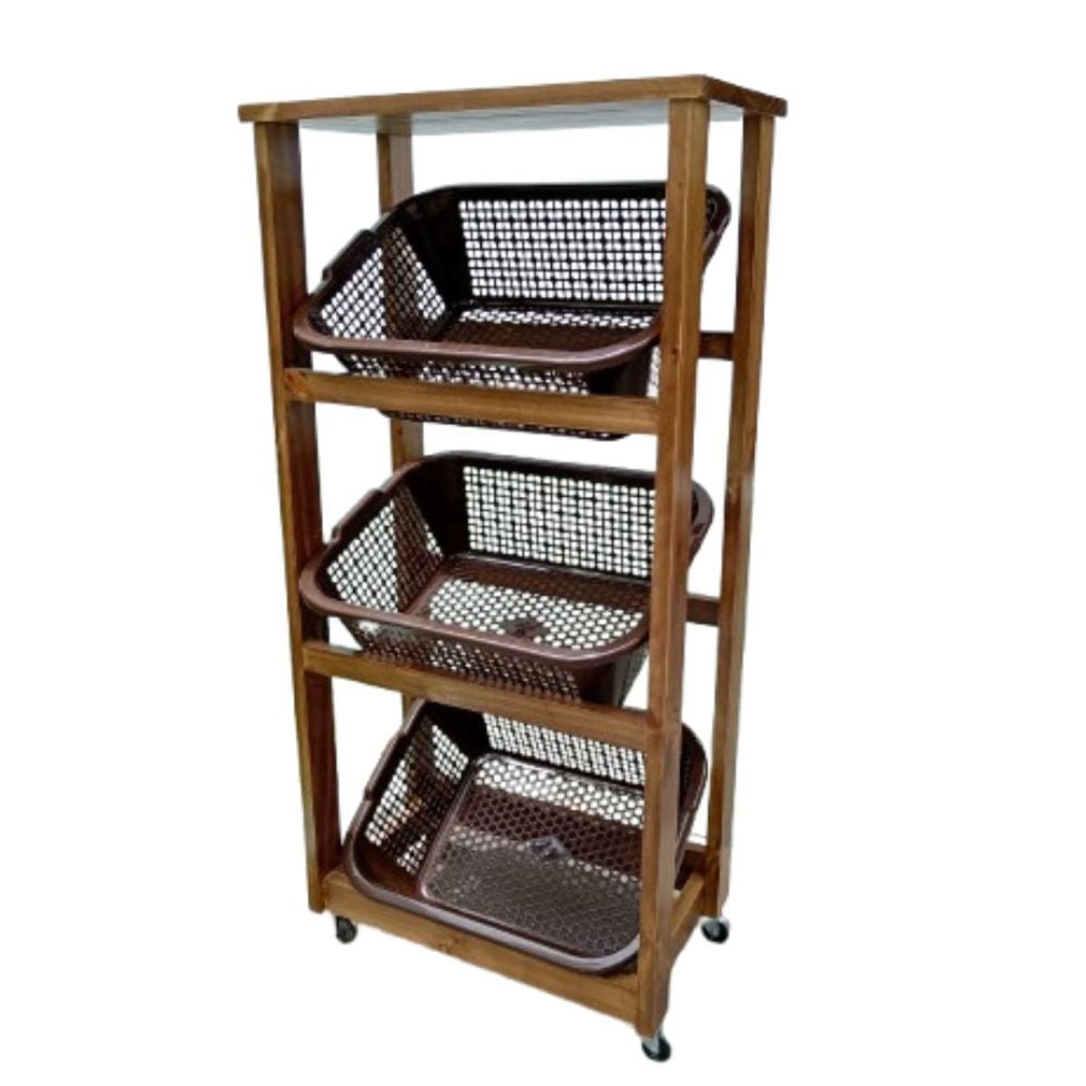 START FG - Verdulero rodante con canastas Arkasas marron