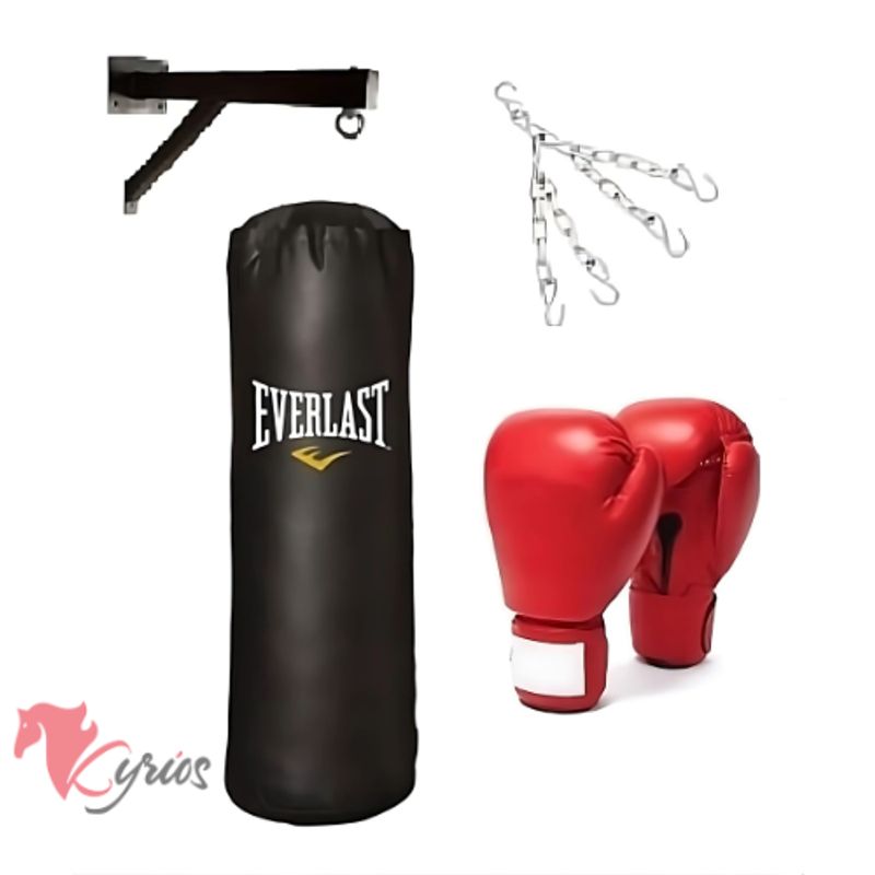 NO LOGO - Saco De Box De 120CM + Guantes+Rack+Cadena