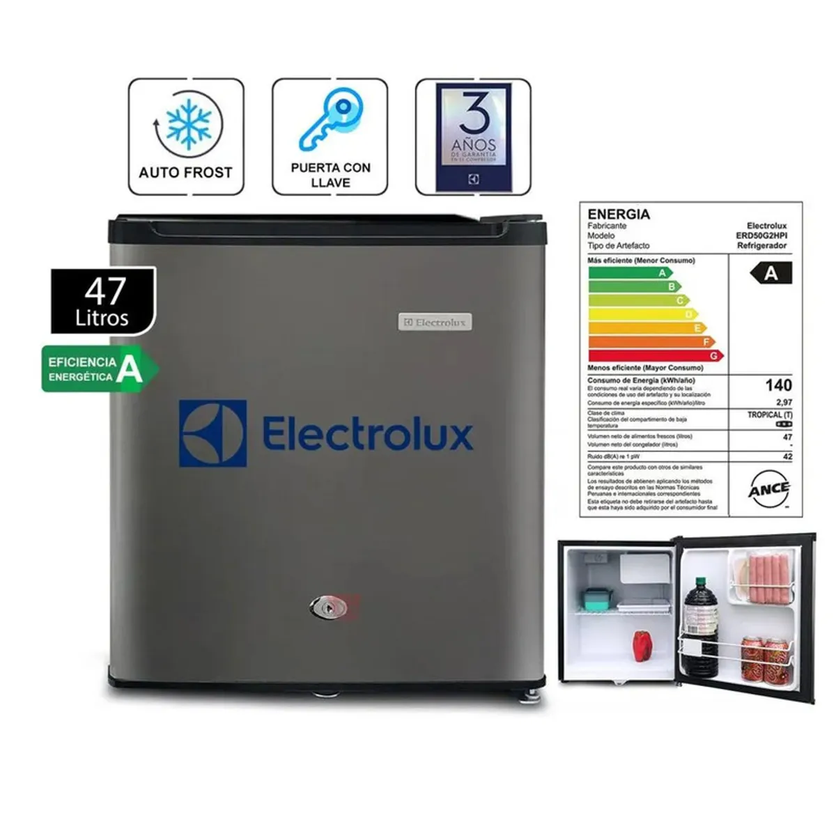ELECTROLUX - Frigobar Electrolux 47L ERD50G2HPI