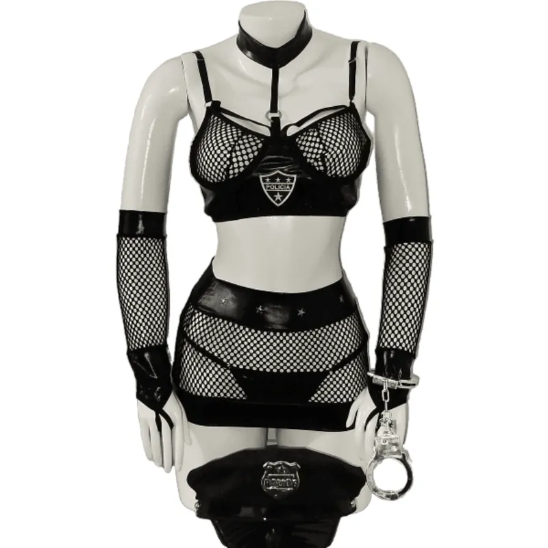 GENERICO - DISFRAZ ERÓTICO DE POLICIA LENCERIA SEXY DISFRACES EN TALLAS S-M-L