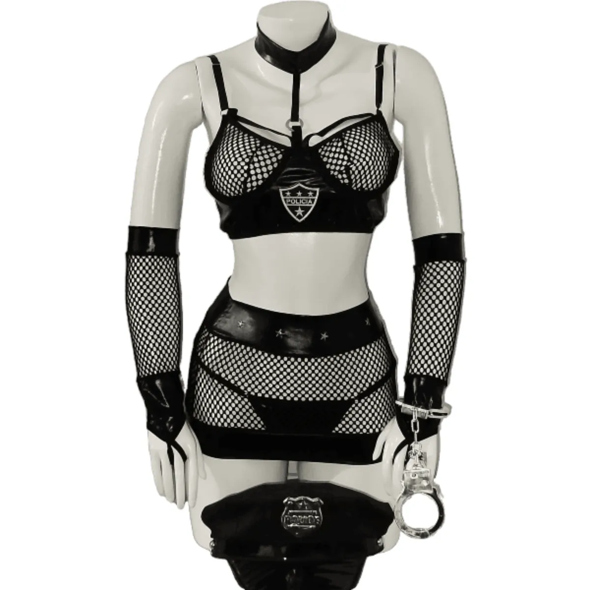 GENERICO - DISFRAZ ERÓTICO DE POLICIA LENCERIA SEXY DISFRACES EN TALLAS S-M-L