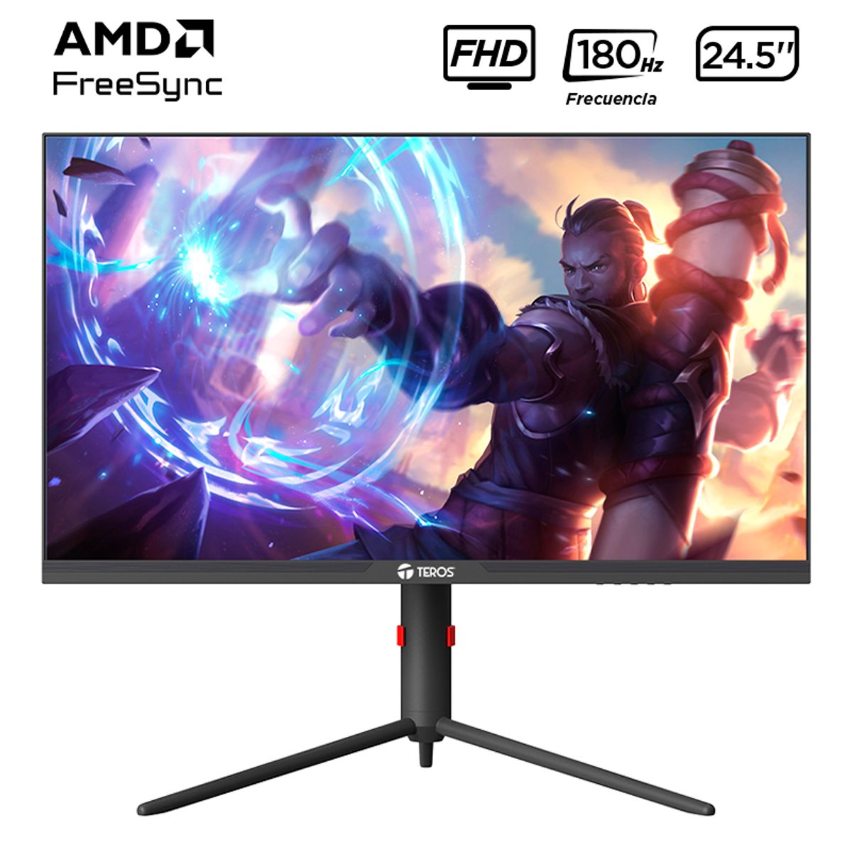 TEROS - Monitor plano gaming TEROS TE-2474G, 24.5" FHD IPS, 180Hz, 1 ms