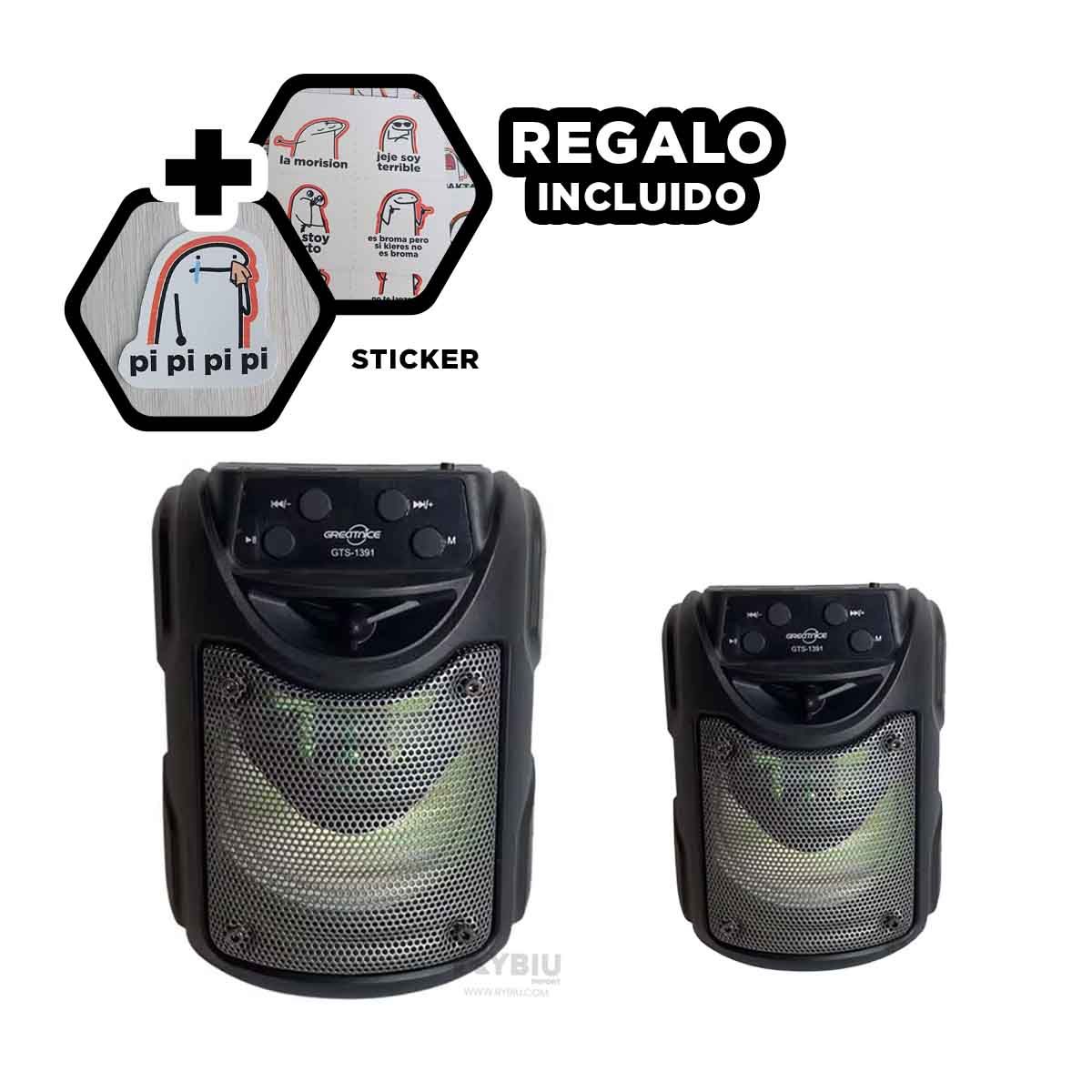 GENERICO - Bocina con Rango y Frecuencia de Tono Negro Y+Gift Stickers