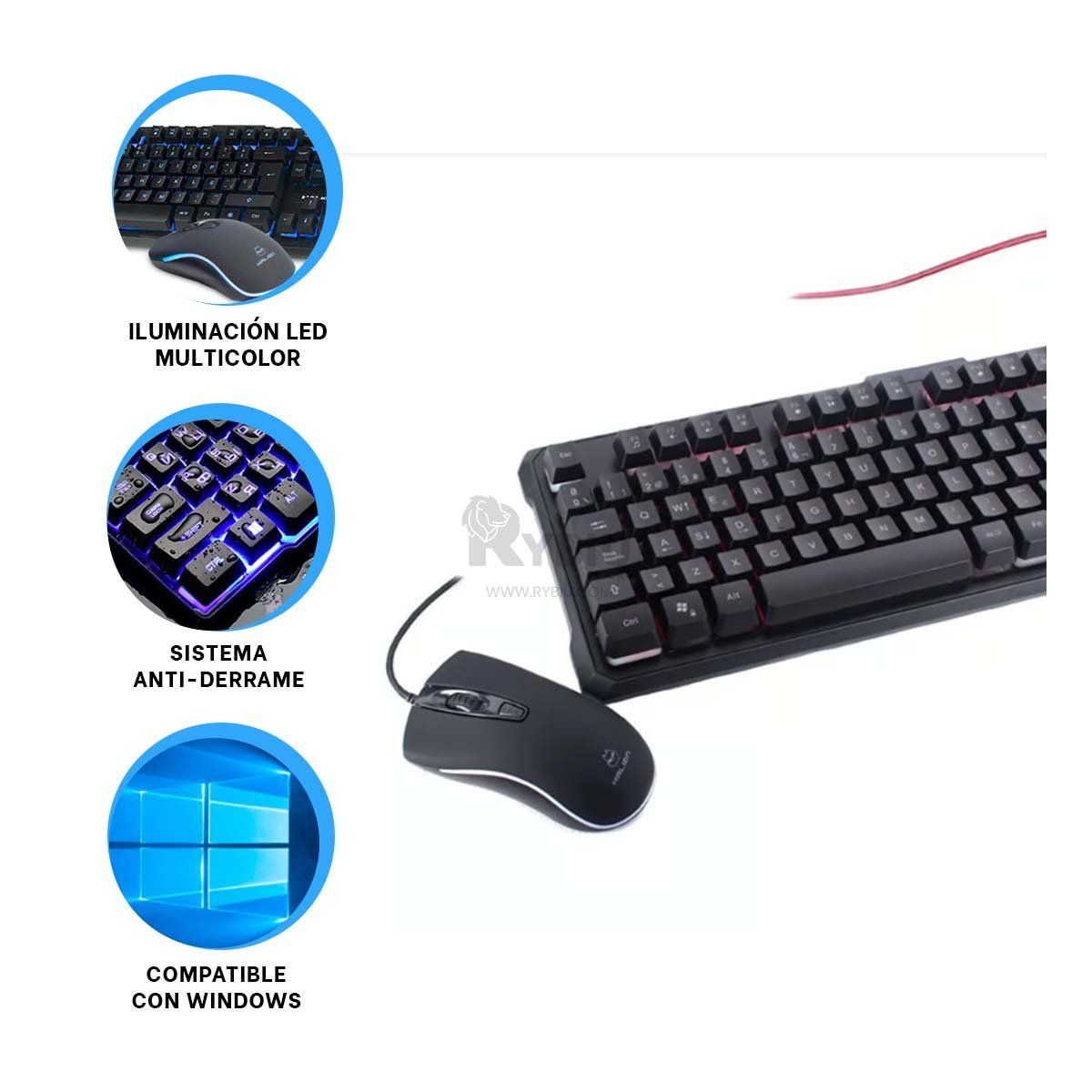 GENERICO - Set de Streamers Mouse y Teclado HA515C Y+Gift Stickers
