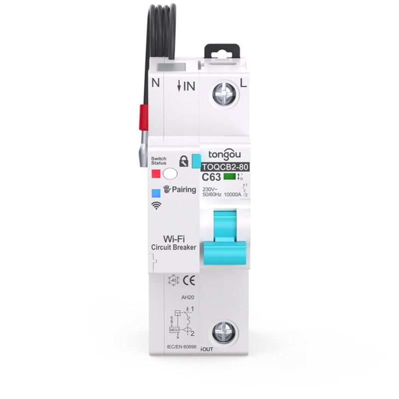 MN ELECTRONICS - Llave Diferencial WIFI Inteligente Automático TUYA de 1-63A TOQCB2-80