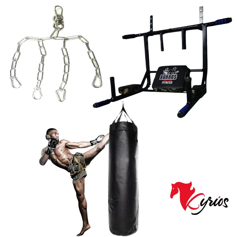 NO LOGO - Barra Multifuncional + Saco De Box De 1 MTS+Cadena