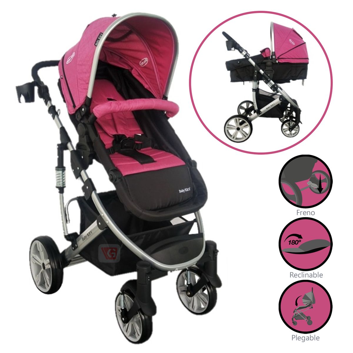 BABY KITS - Coche Deportivo Moises SPRING Pink