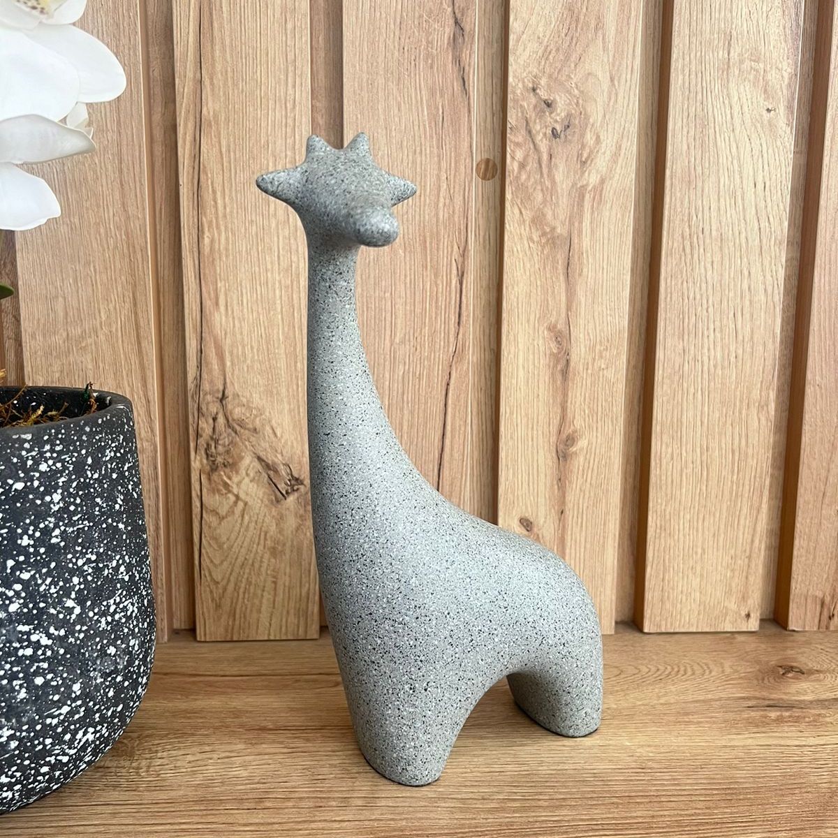 MAP DESIGN HOME - Adorno Jirafa Circus Terrazo Gris 15x07x17 cm