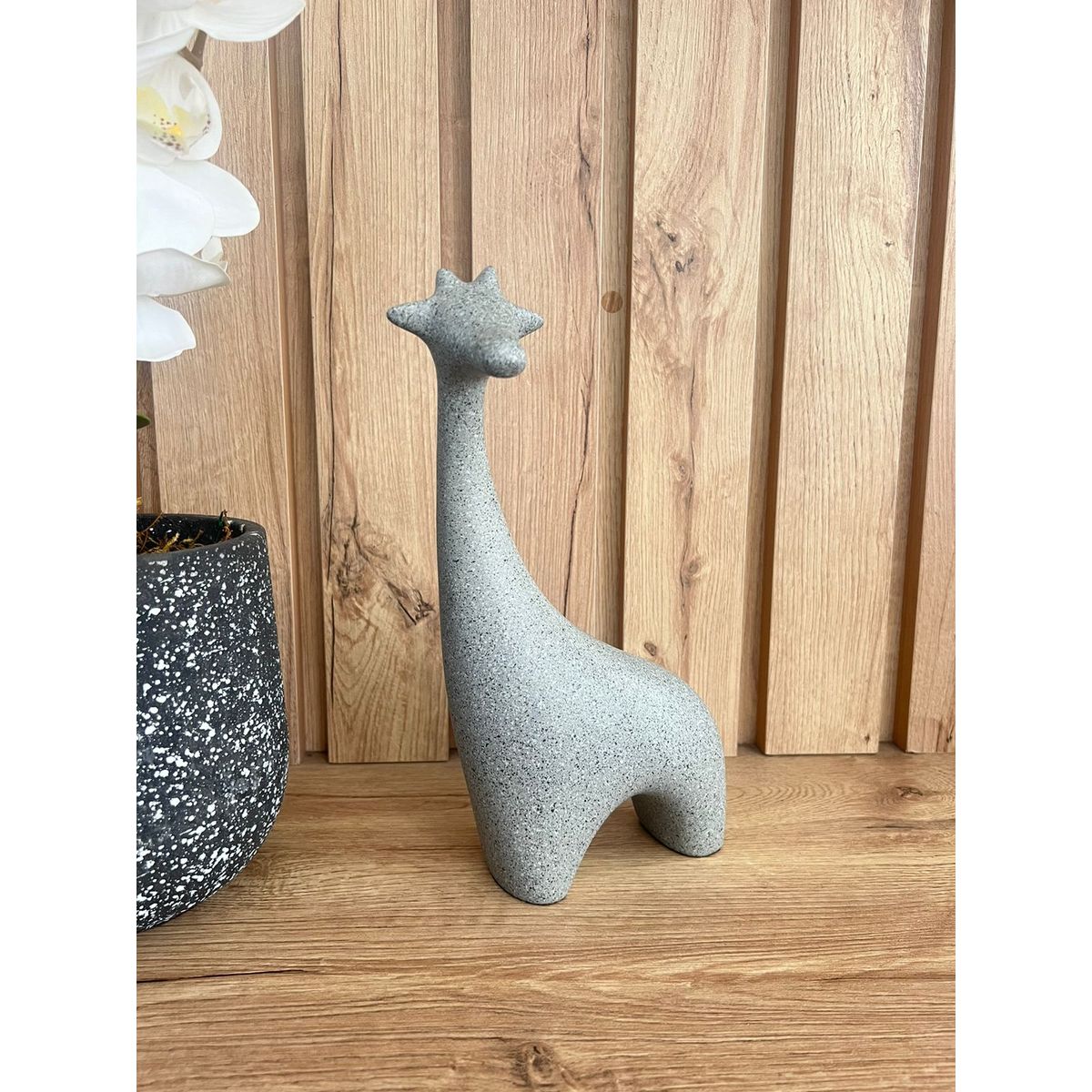 MAP DESIGN HOME - Adorno Jirafa Circus Terrazo Gris 15x07x17 cm