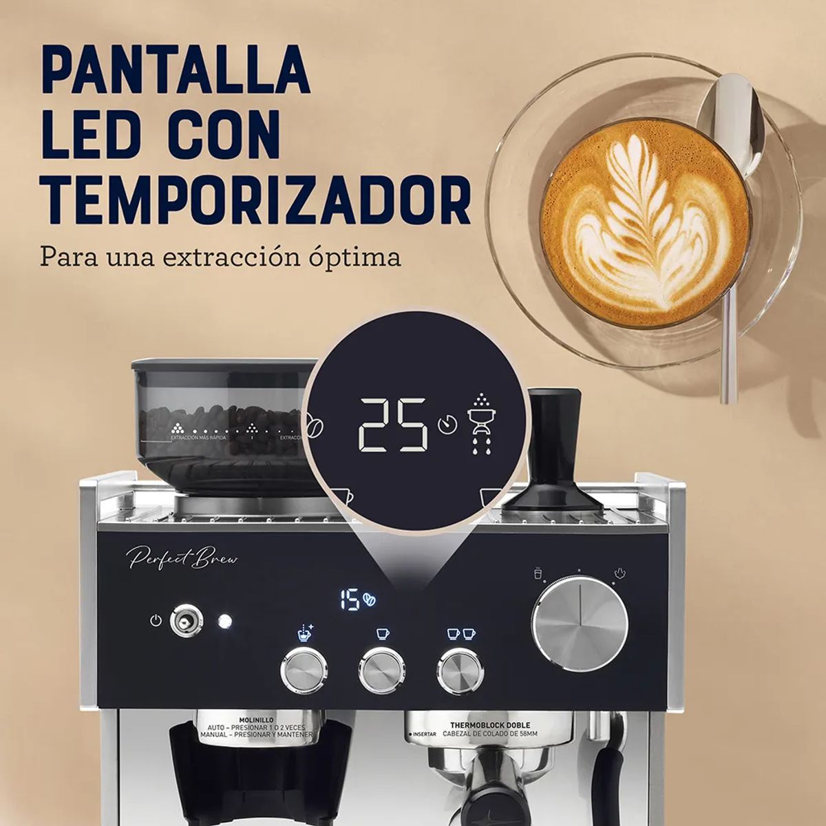 OSTER - Cafetera para Espresso Oster® Perfect Brew Máxima BVSTEM7400