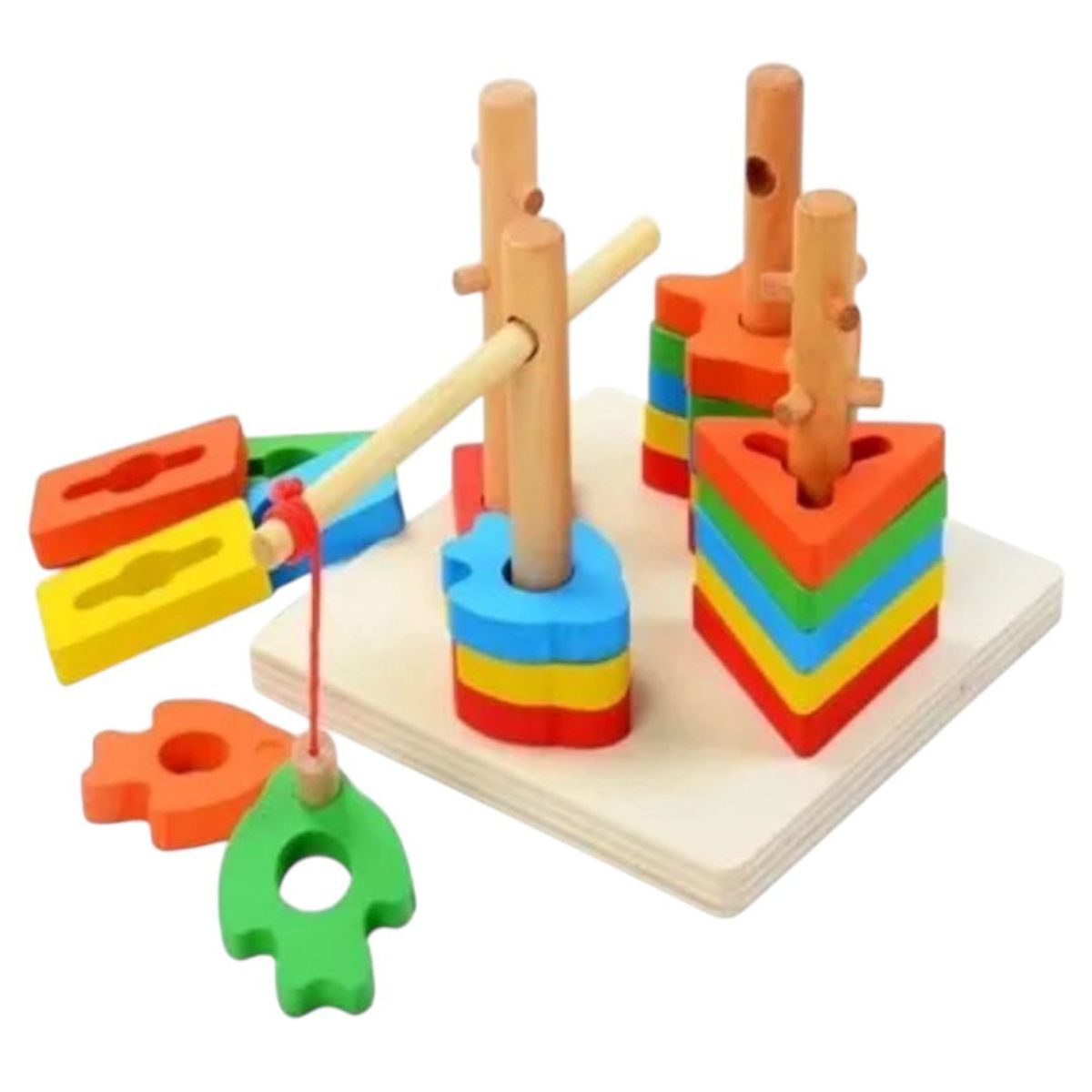 GENERICO - Juguete de Madera de Pesca y Formas