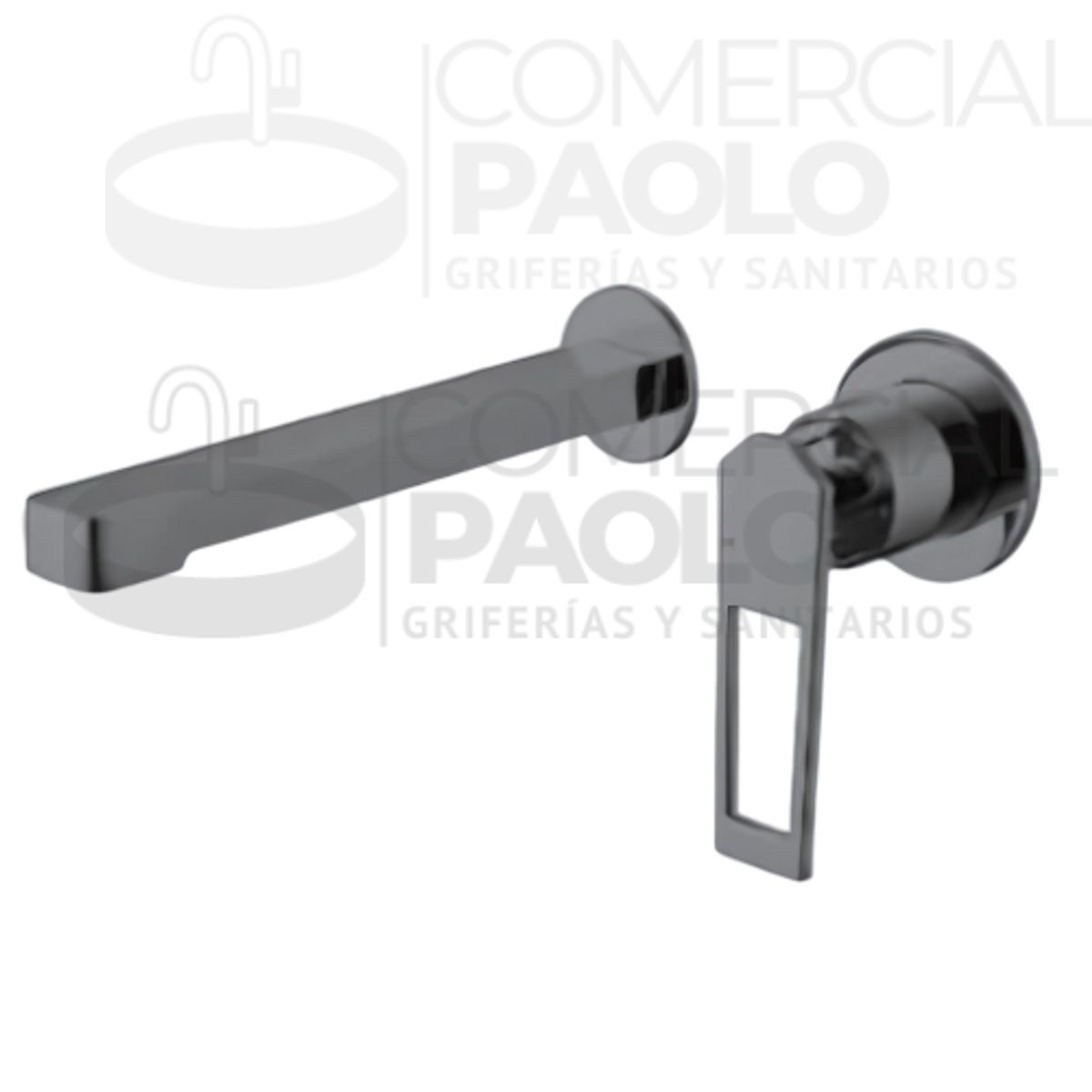 FRATELLI - MEZCLADORA MONOCOMANDO DE LAVATORIO RETRÁCTIL A PARED GRIS